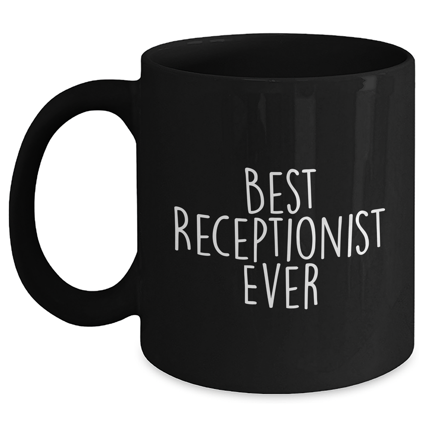 Funny Best Receptionist Ever Gifts for Receptionist Black Coffee Mug from Coworkers, 11oz or 15oz, Microwave and Dishwasher Safe - Main