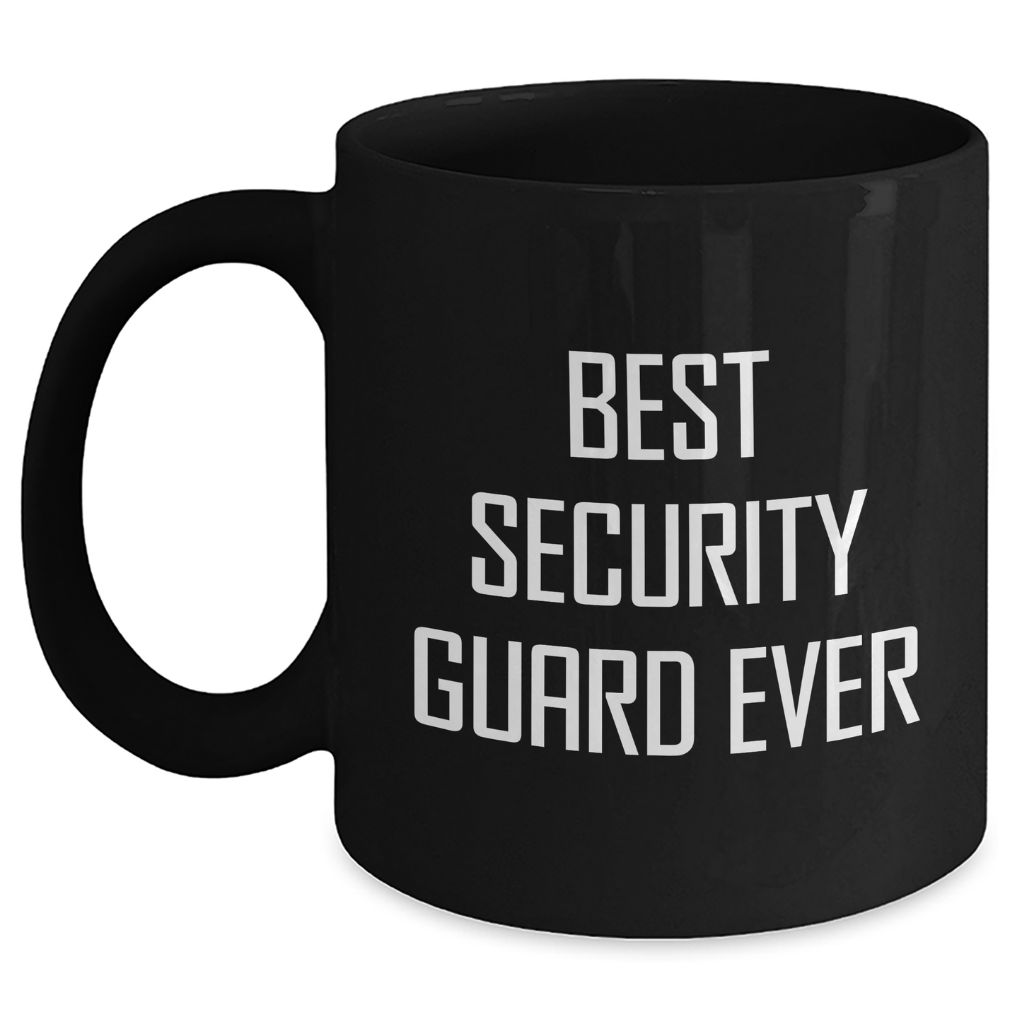 Security Guard Funny Gifts from Friends - Best Security Guard Ever Black Coffee Mug for Graduation Unique Gifts, 11oz/15oz, Microwave Dishwasher Safe - Main