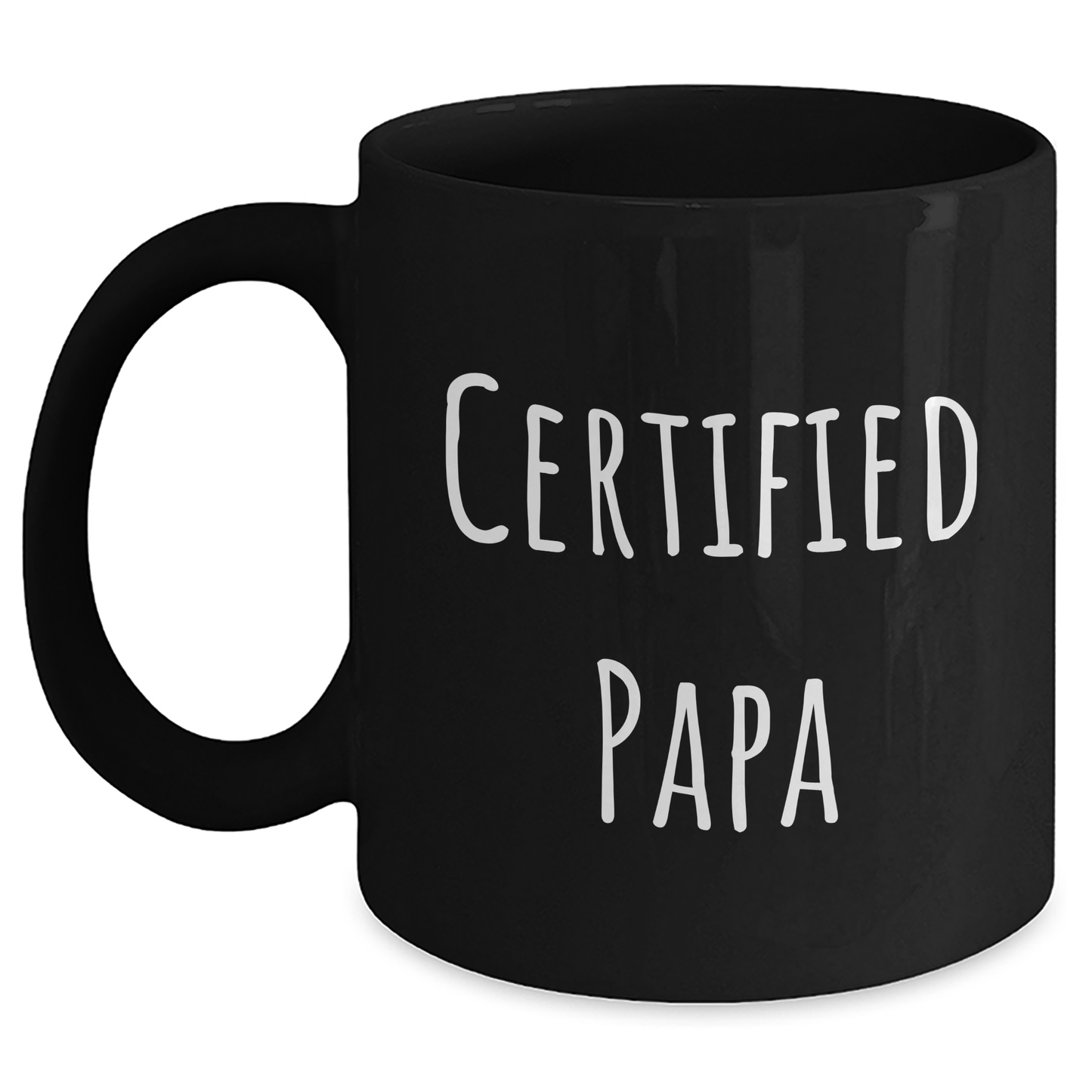 Funny Papa Gifts, 'Certified Papa' Quote Black Coffee Mug for Him, Unique Father's Day Present from Family and Friends - Main