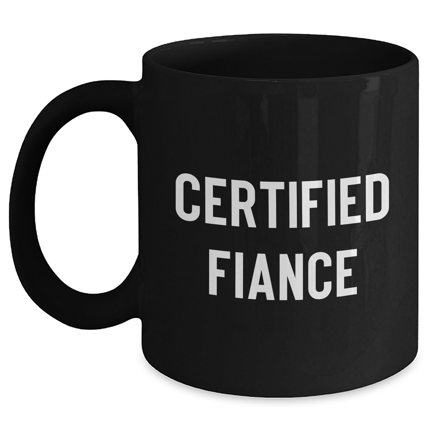 Funny Fiance Gifts from Friends and Family - Black Coffee Mug with Inspirational Quote for Him, Perfect for Father's Day - Main