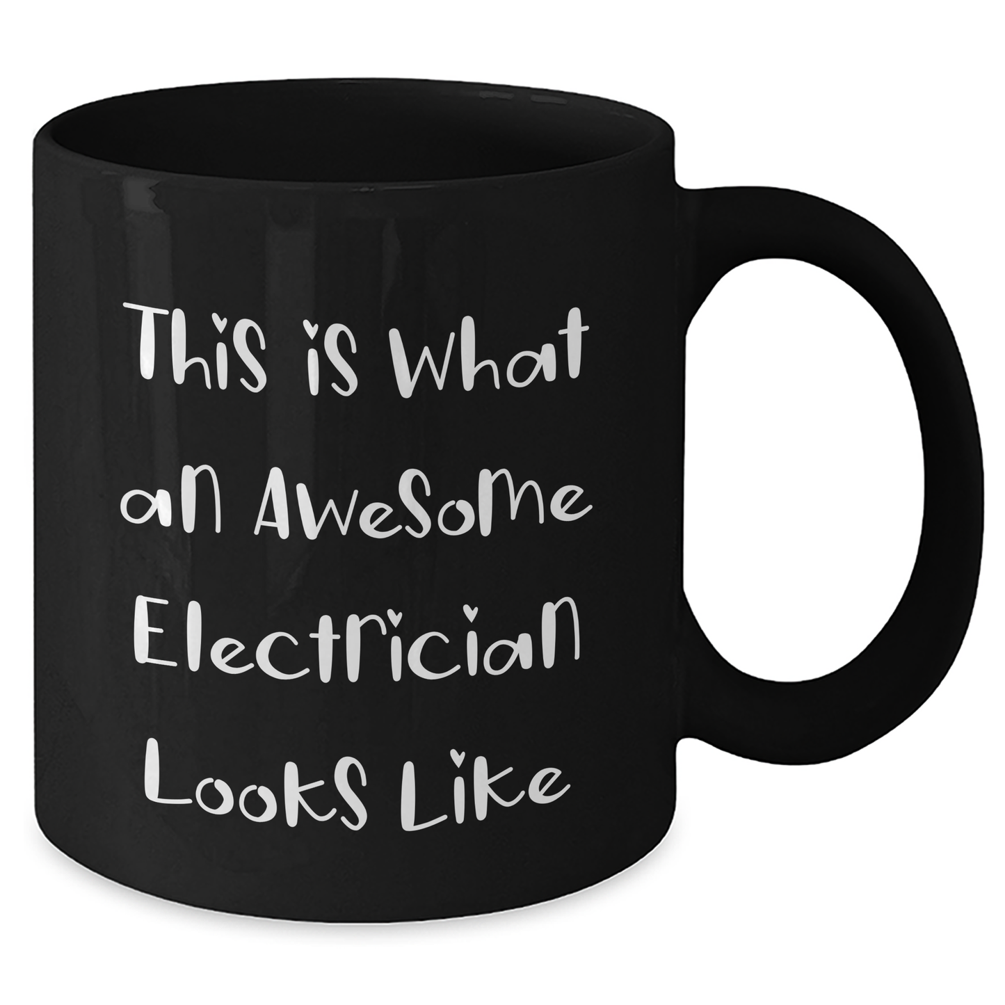 Funny Electrician Gifts from Friends - Electrician Black Coffee Mug for Graduation with 'This Is What An Awesome Electrician Looks Like' Quote, 11oz or 15oz Capacity, Microwave and Dishwasher Safe - Additional