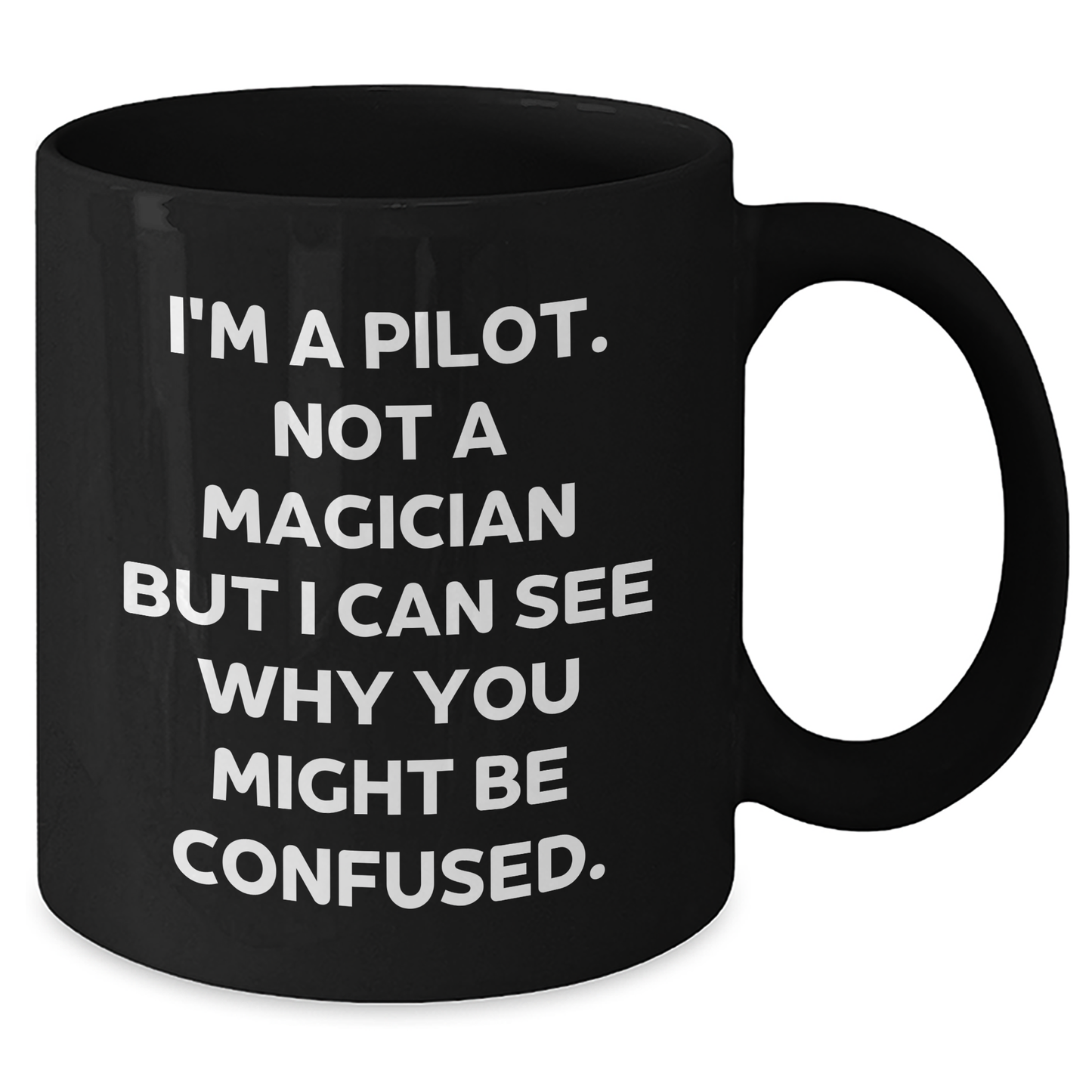 Pilot Gifts from Friends, Gifts for Pilot Graduation, Funny Black Coffee Mug - Additional