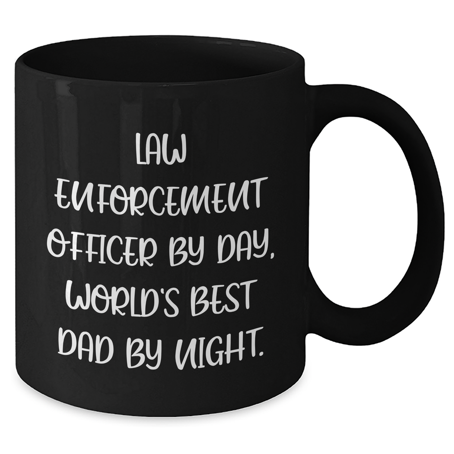 Funny Law Enforcement Officer Gifts, World's Best Dad By Night Black Coffee Mug, Father's Day Unique Gifts from Men to Law Enforcement Officer - Additional