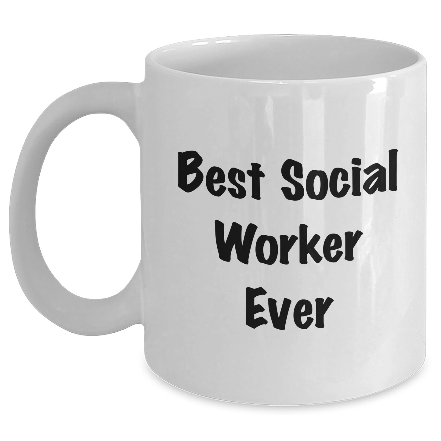 Funny Best Social Worker Gifts, White Coffee Mug for Social Worker, 'Best Social Worker Ever' Quote, Father's Day Unique Gifts from Family - Main