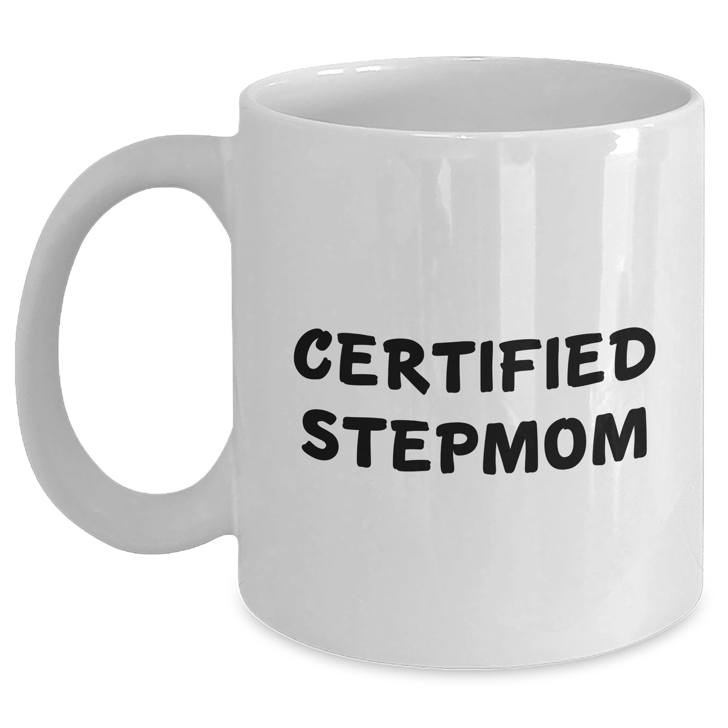 Funny Stepmom Gifts from Friends, Unique White Coffee Mugs for Stepmom, Graduation Unique Gifts, 'Certified Stepmom' Quote - Main