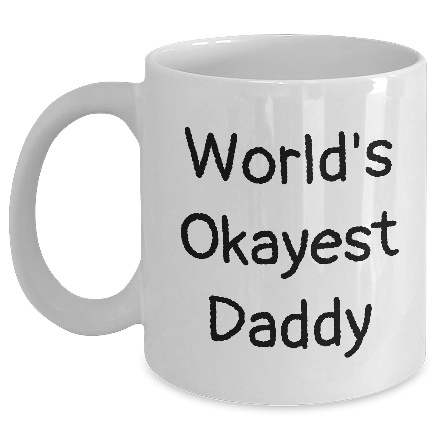 Funny World's Okayest Daddy Gifts for Graduation, White Coffee Mugs from Family - Main