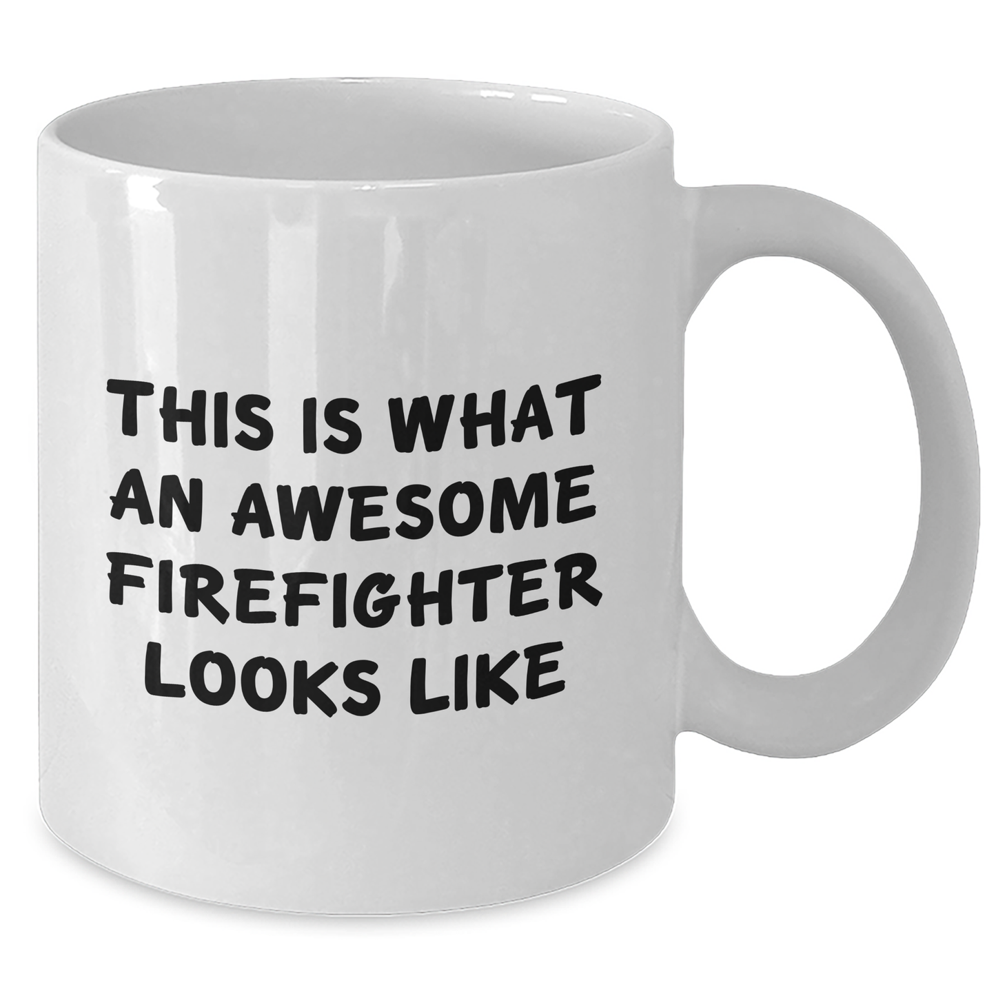 Firefighter Gifts from Friends, Funny White Coffee Mug for Graduation, 'This Is What An Awesome Firefighter Looks Like' Quote, 11oz or 15oz Ceramic Mug, Microwave and Dishwasher Safe - Additional