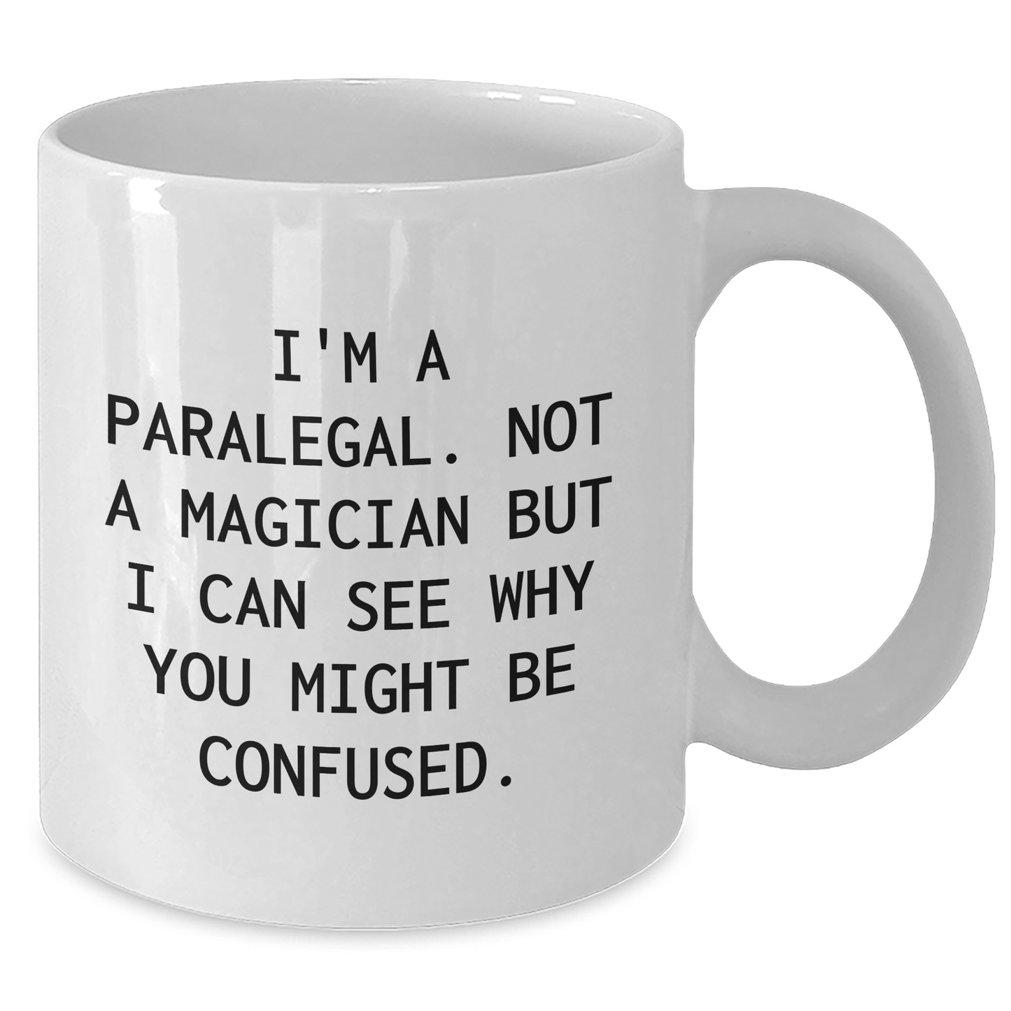 Funny Paralegal Humor Gifts for Paralegal Friends, White Coffee Mug with 'I'm A Paralegal. Not A Magician...' - Additional