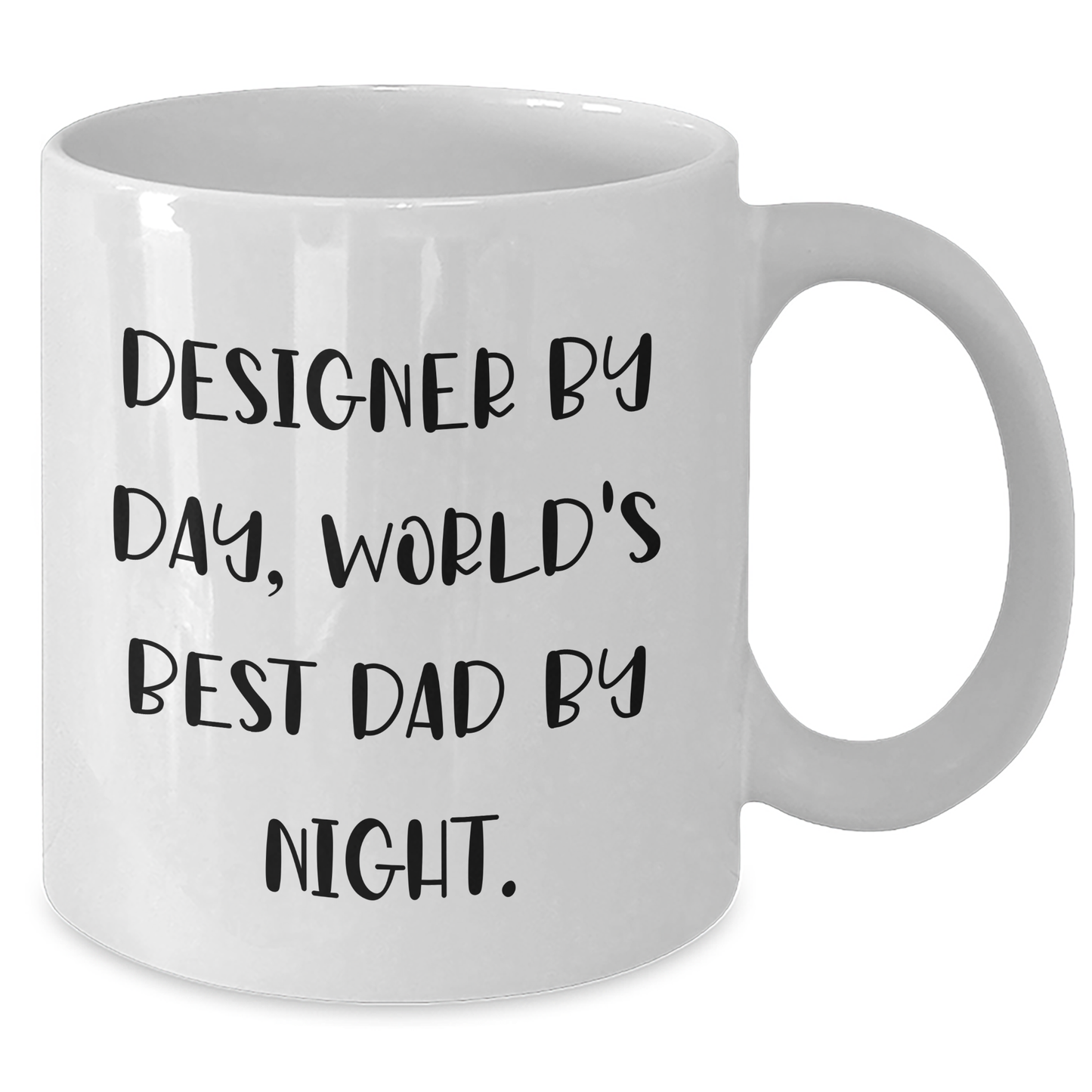 Designer Gifts for Men - Funny White Coffee Mug, 'Designer By Day, World's Best Dad By Night' - Father's Day Unique Gifts from Friends and Family - Additional