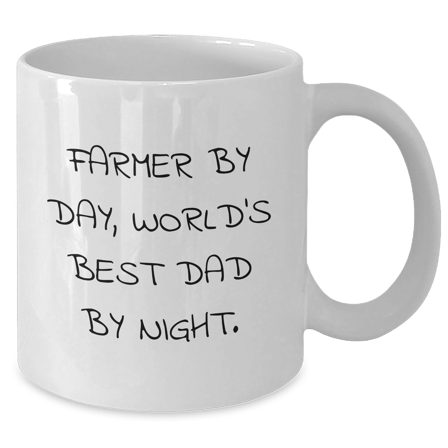 Farmer by Day, World's Best Dad by Night, Funny White Coffee Mug Gifts for Father's Day from Men to Family - Additional