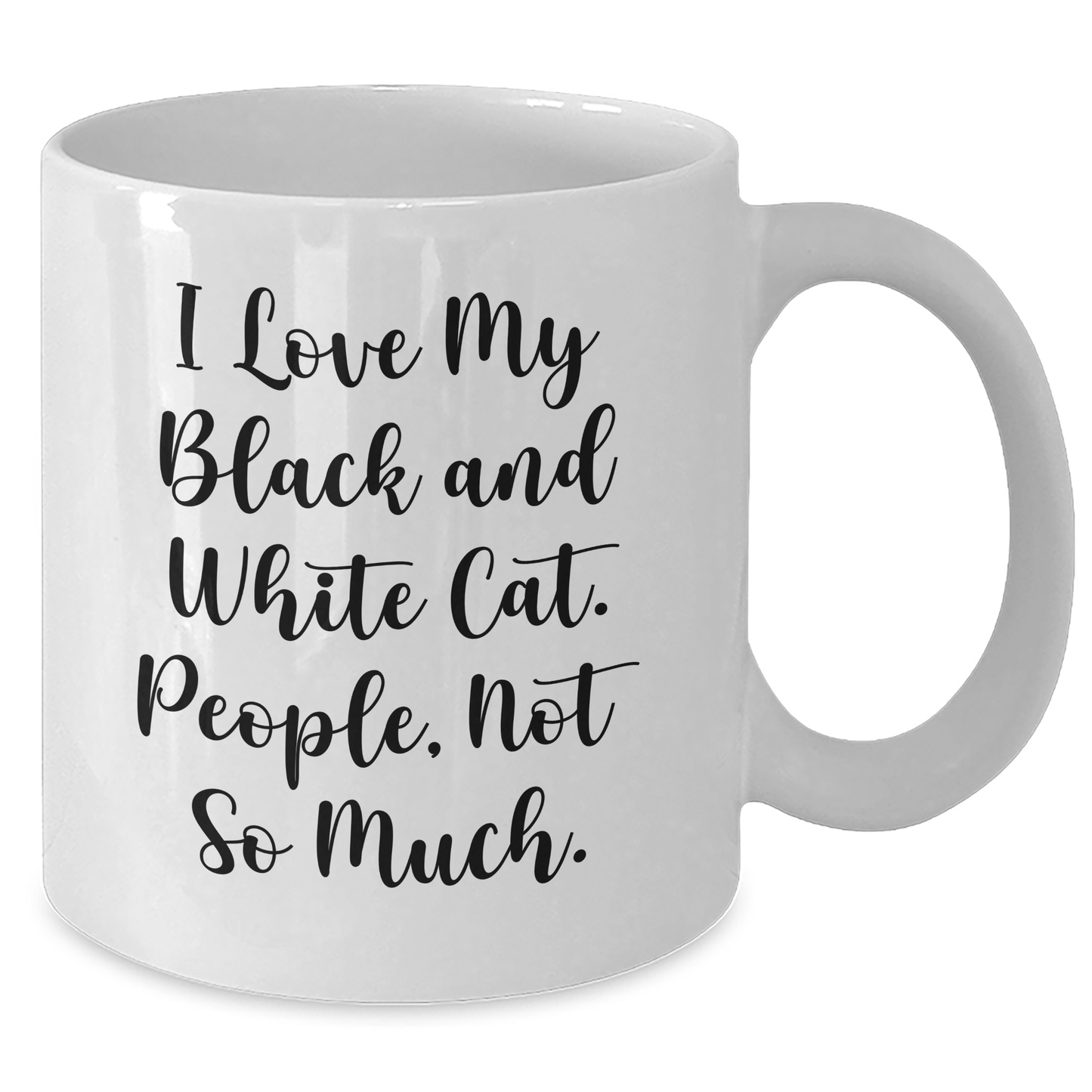 Funny Black and White Cat White Coffee Mugs Gifts from Friends, Family, Coworkers, or Men and Women for Graduation Unique Gifts, I Love My Black And White Cat, People Not So Much. - Additional