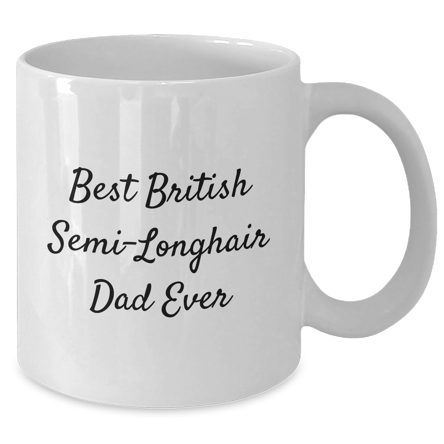 Funny British Semi-Longhair Cat Dad's Unique White Coffee Mug Gifts for Men, Women, Friends from Family for Father's Day - Additional
