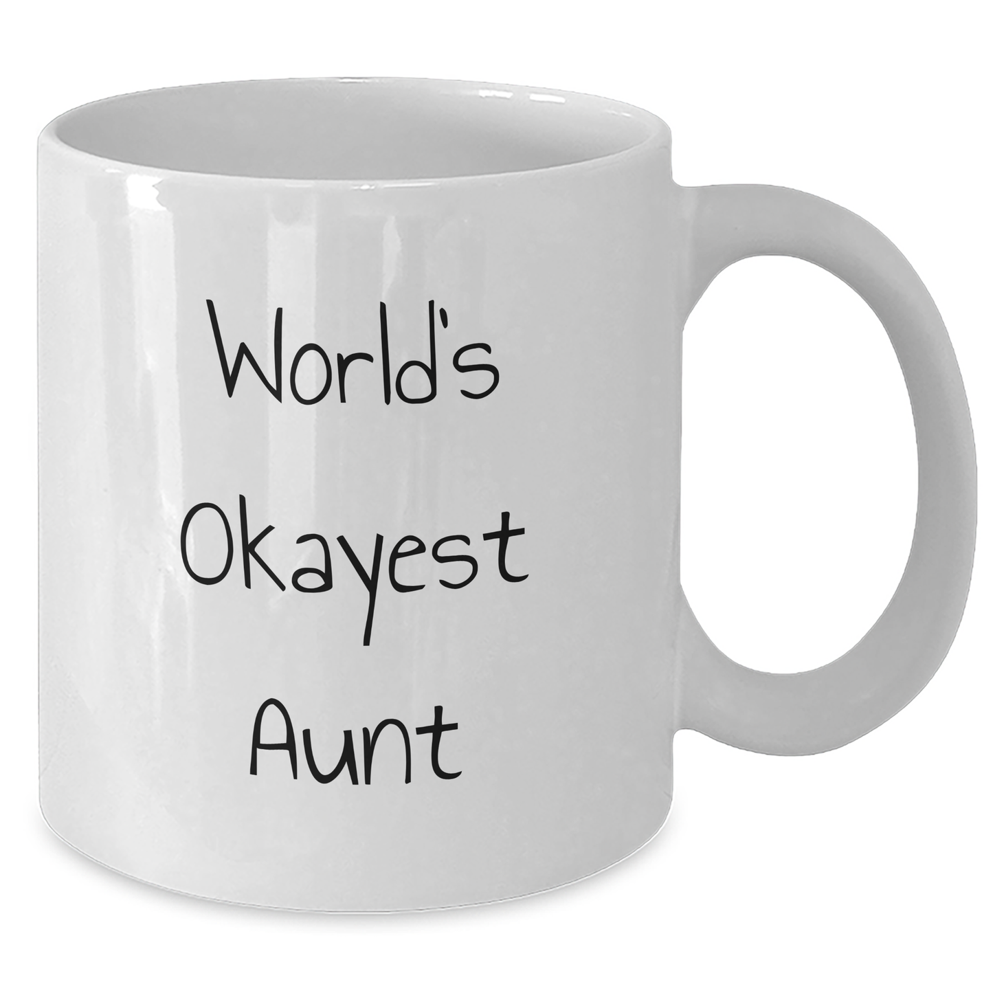 Funny Aunt Gifts, World's Okayest Aunt White Coffee Mug, Graduation Unique Gifts for Her from Family - Additional