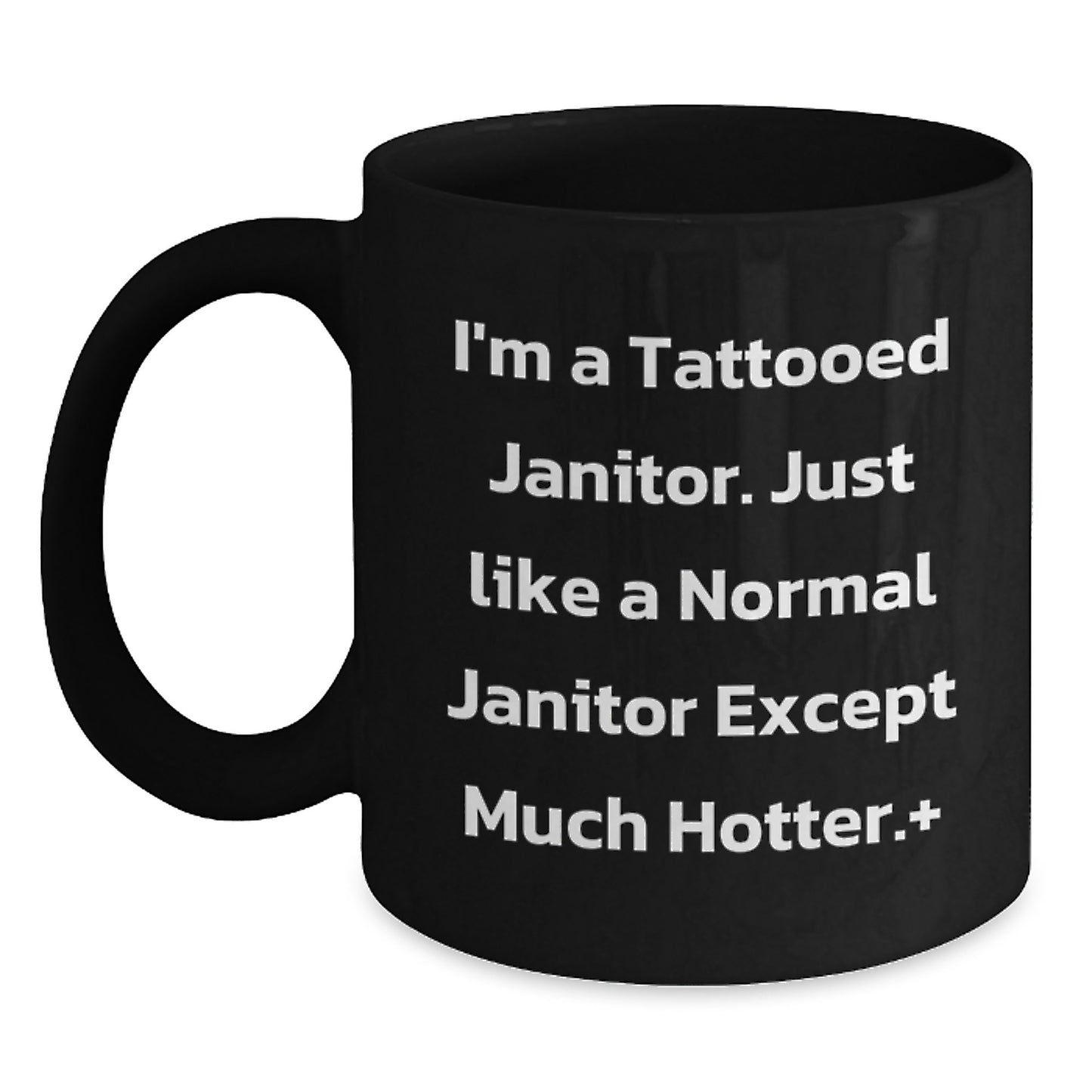 Funny Janitor Gifts from Friends - Black Coffee Mug for Janitor Men, Unique Graduation Gift Idea - Main