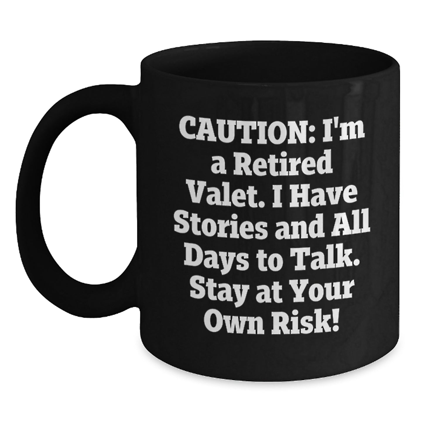 Funny Valet Gifts, Retirement Storytelling Black Coffee Mug, Gifts from Men to Friends, Birthday Unique Gifts for Him - Main
