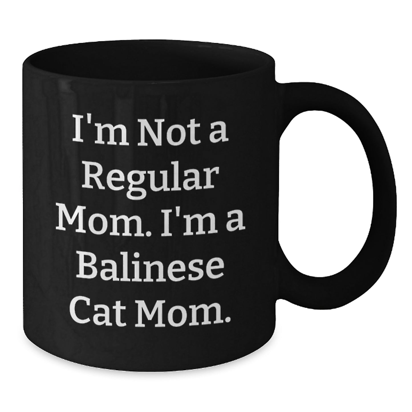 Balinese Cat Mom Gifts for Friends from Family, Funny Black Coffee Mug for Graduation Celebration - Additional