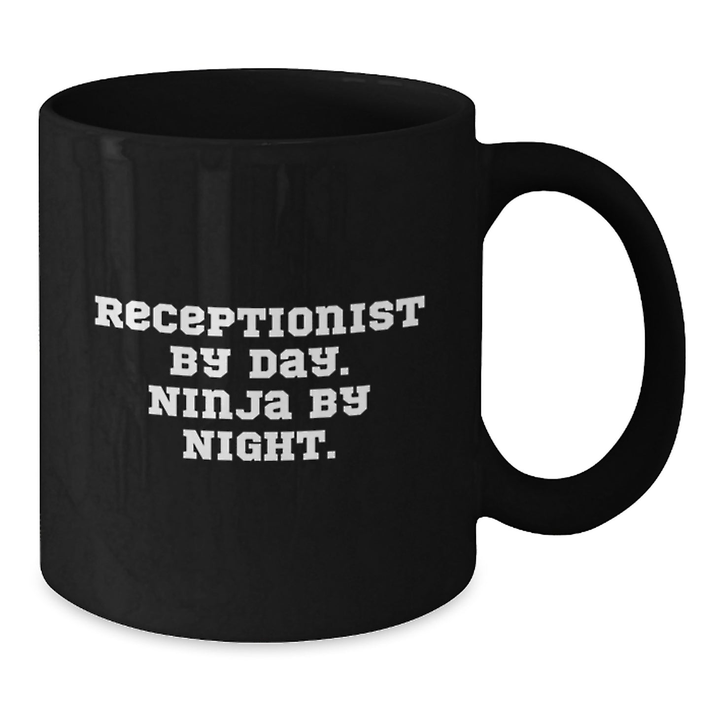 Receptionist Gifts, Black Coffee Mug, Funny Quote, Graduation Unique Gifts from Coworkers to Receptionist - Additional