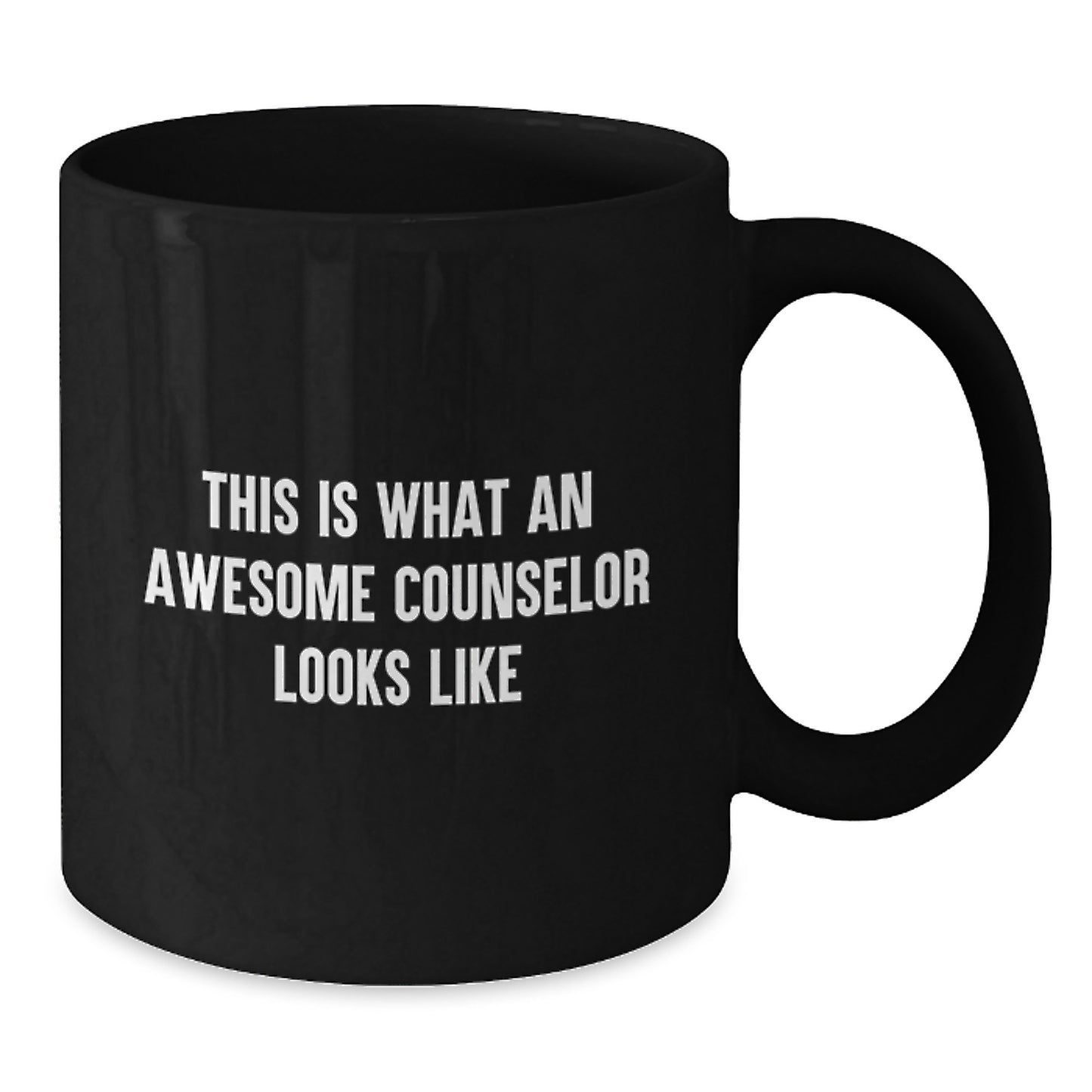 Funny Counselor Gifts from Friends for Birthday - 'This Is What An Awesome Counselor Looks Like' Black Coffee Mug, Gifts for Counselor, 11oz or 15oz, Microwave and Dishwasher Safe - Additional