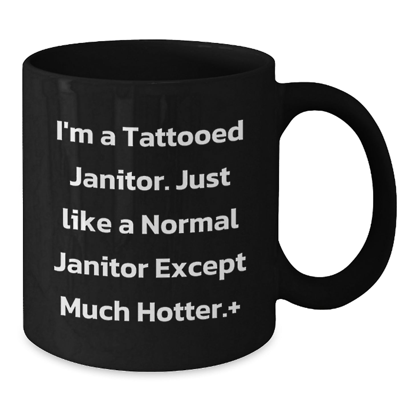 Funny Janitor Gifts from Friends - Black Coffee Mug for Janitor Men, Unique Graduation Gift Idea - Additional