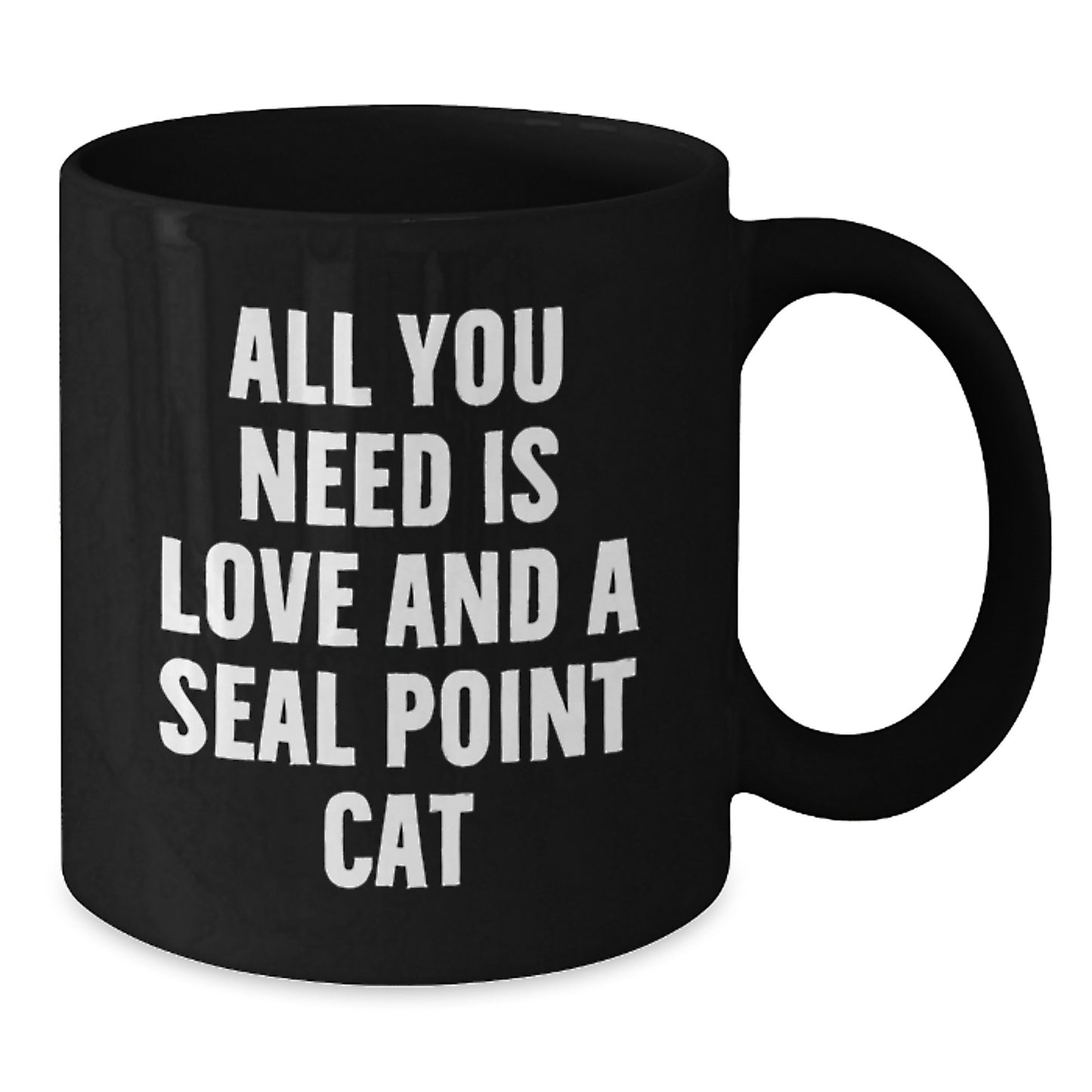 Funny Seal Point Cat Lovers Gifts from Friends to Family, Birthday Unique Gifts for Men and Women, Black Coffee Mug - Additional