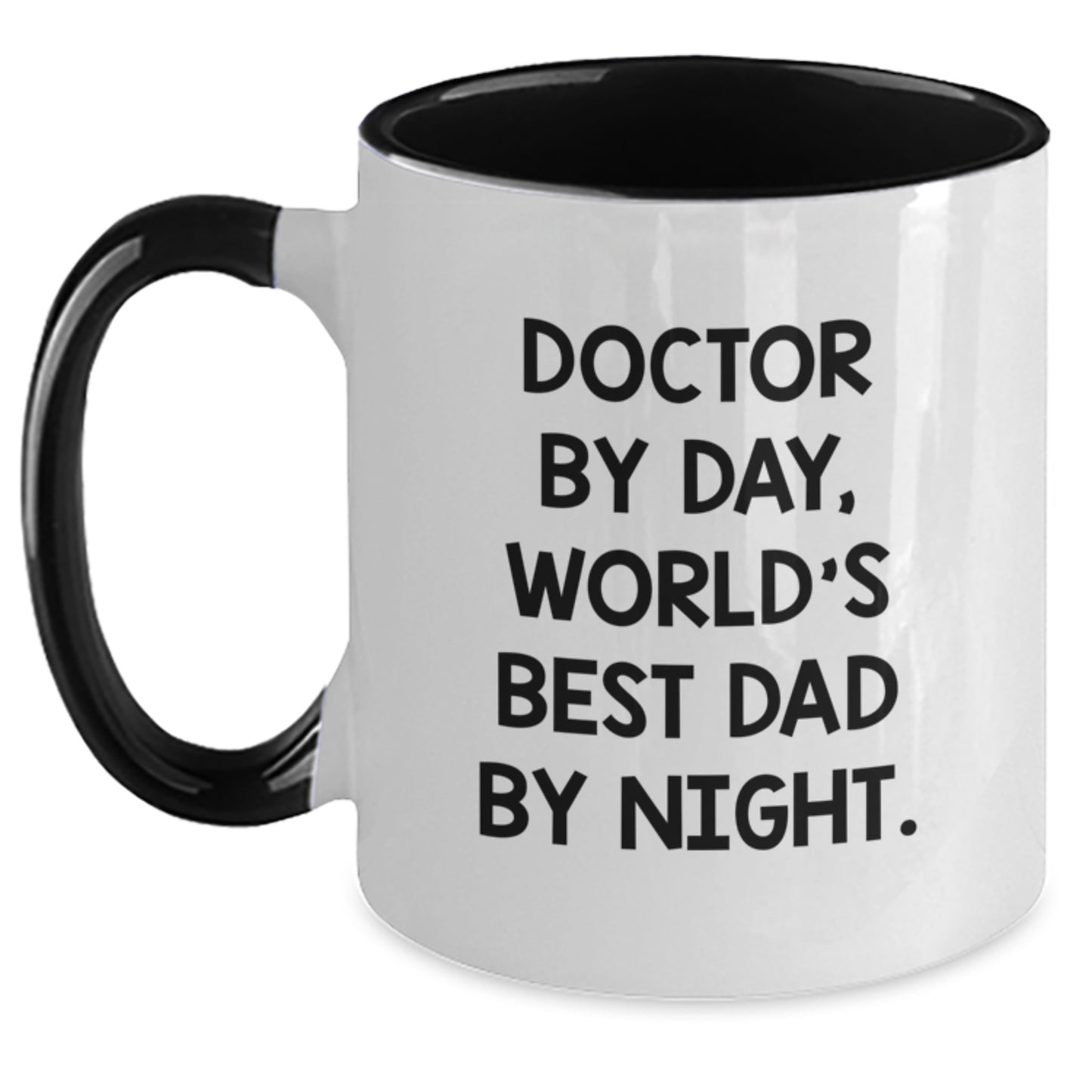 Doctor Gifts for Men, Funny Two Tone Coffee Mug, World's Best Dad By Night, Graduation Unique Gifts from Family - Main