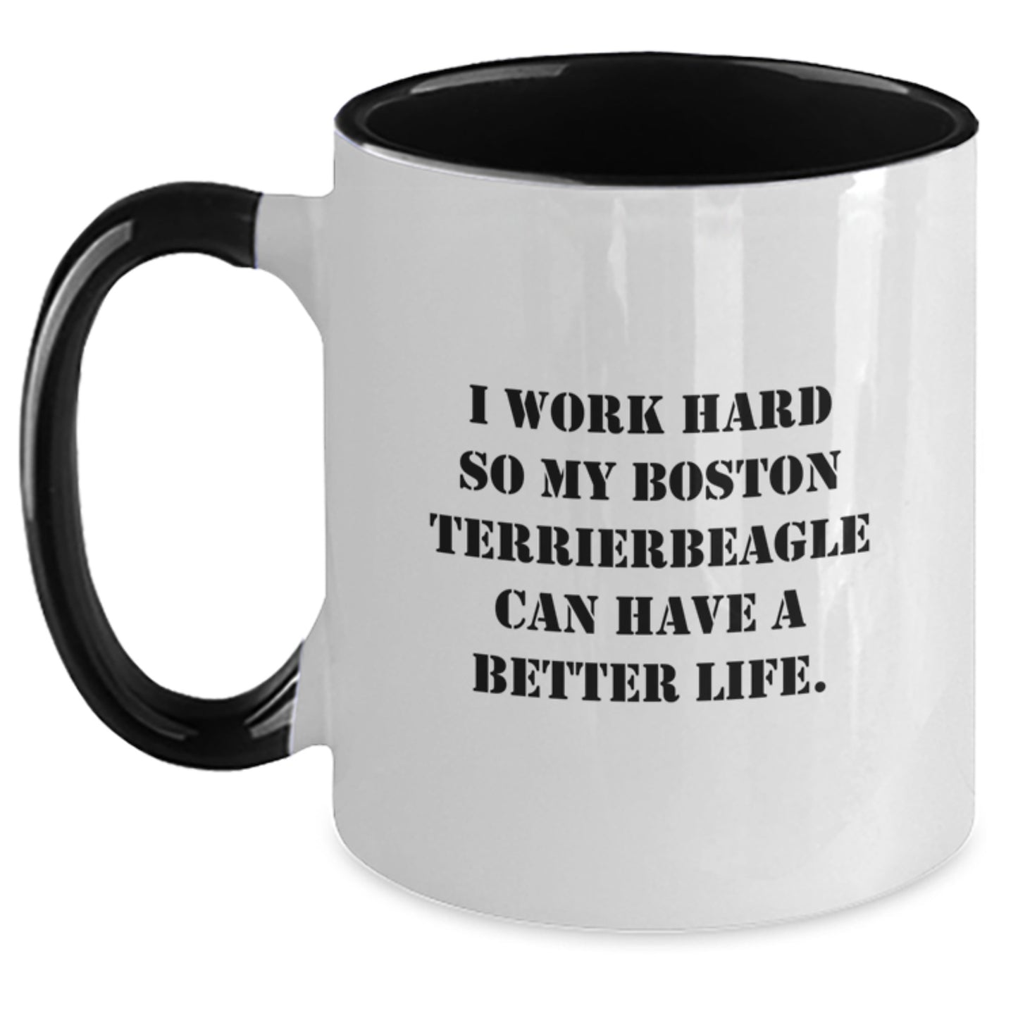 Boston Terrier Dog Lover Gifts from Friends for Birthday, Funny Quote Coffee Mug, Two Tone Mugs, Gifts for Men, Women, Family, and Friends - Main