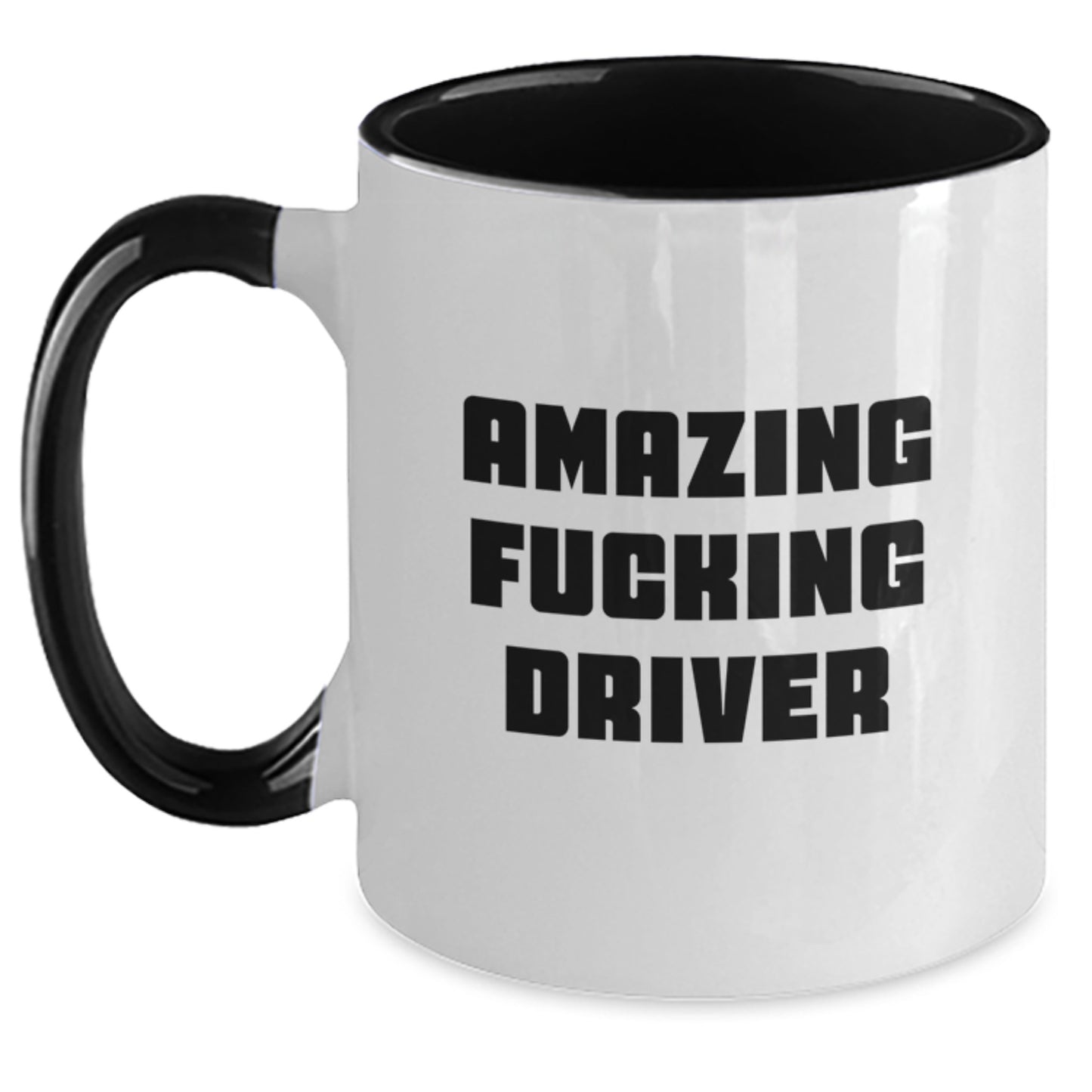 Funny Driver Gifts from Friends, Graduation Unique Gifts for Men, Women, Coworkers, and Family with Two Tone Coffee Mugs, Amazing F--king Driver Quote - Main