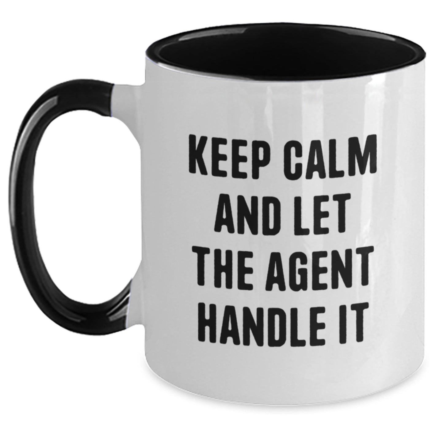 Funny Agent Gifts - Keep Calm and Let the Agent Handle It, Agent Two Tone Coffee Mug, Birthday Unique Gifts from Friends - Main