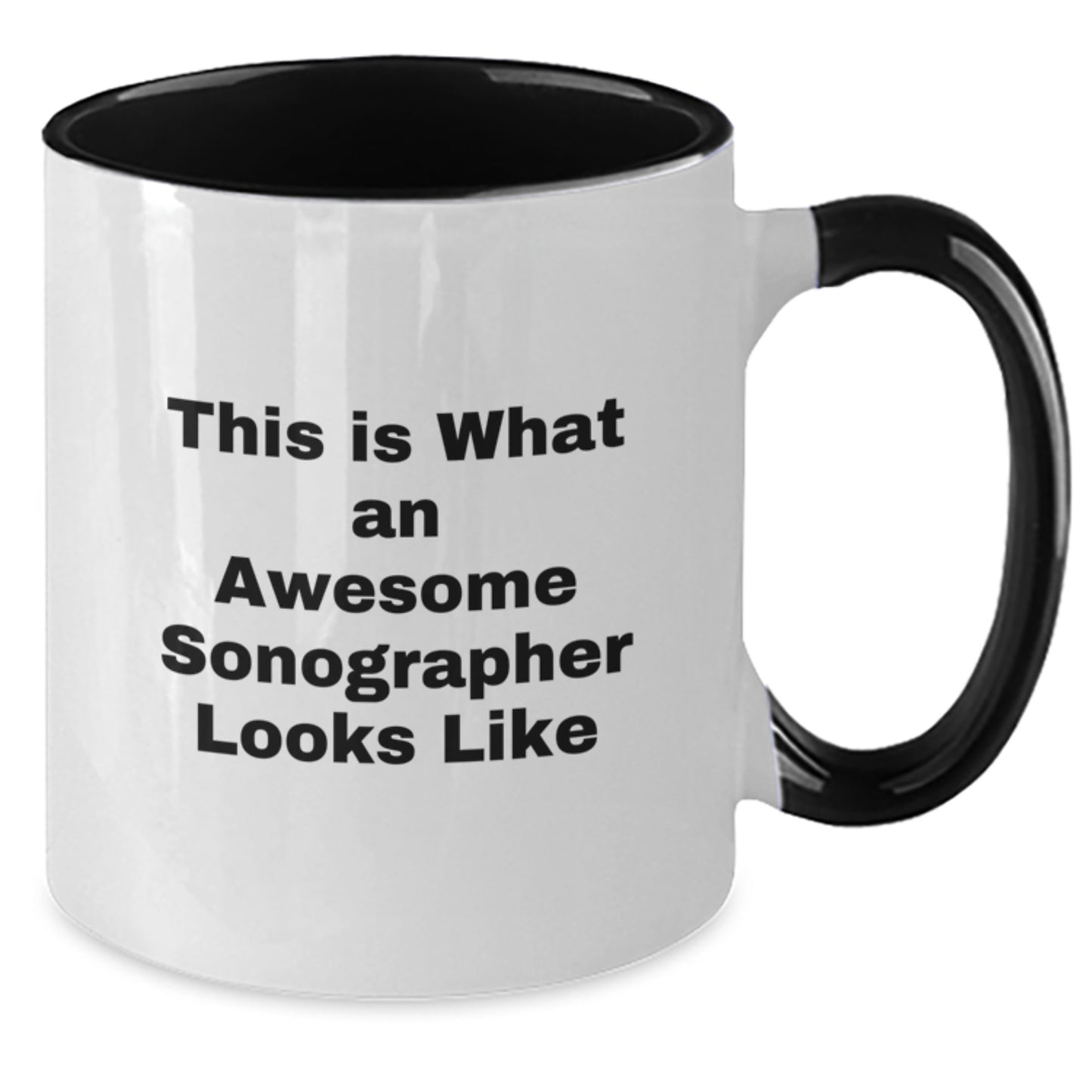 Funny Sonographer Gifts from Friends - This Is What An Awesome Sonographer Looks Like Two Tone Coffee Mug, Birthday Unique Presents for Sonographers - Additional