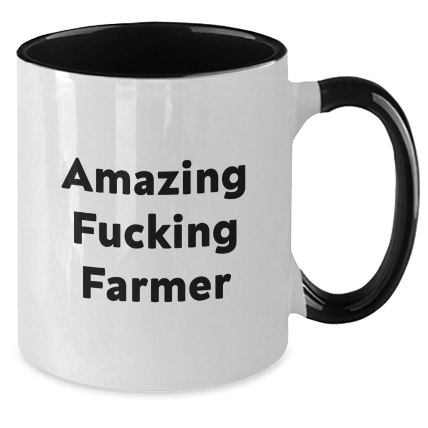 Funny Farmer Gifts from Men to Farmland Friends - Two Tone Coffee Mug, Amazing F--king Farmer Quote, Graduation Unique Gifts - Additional
