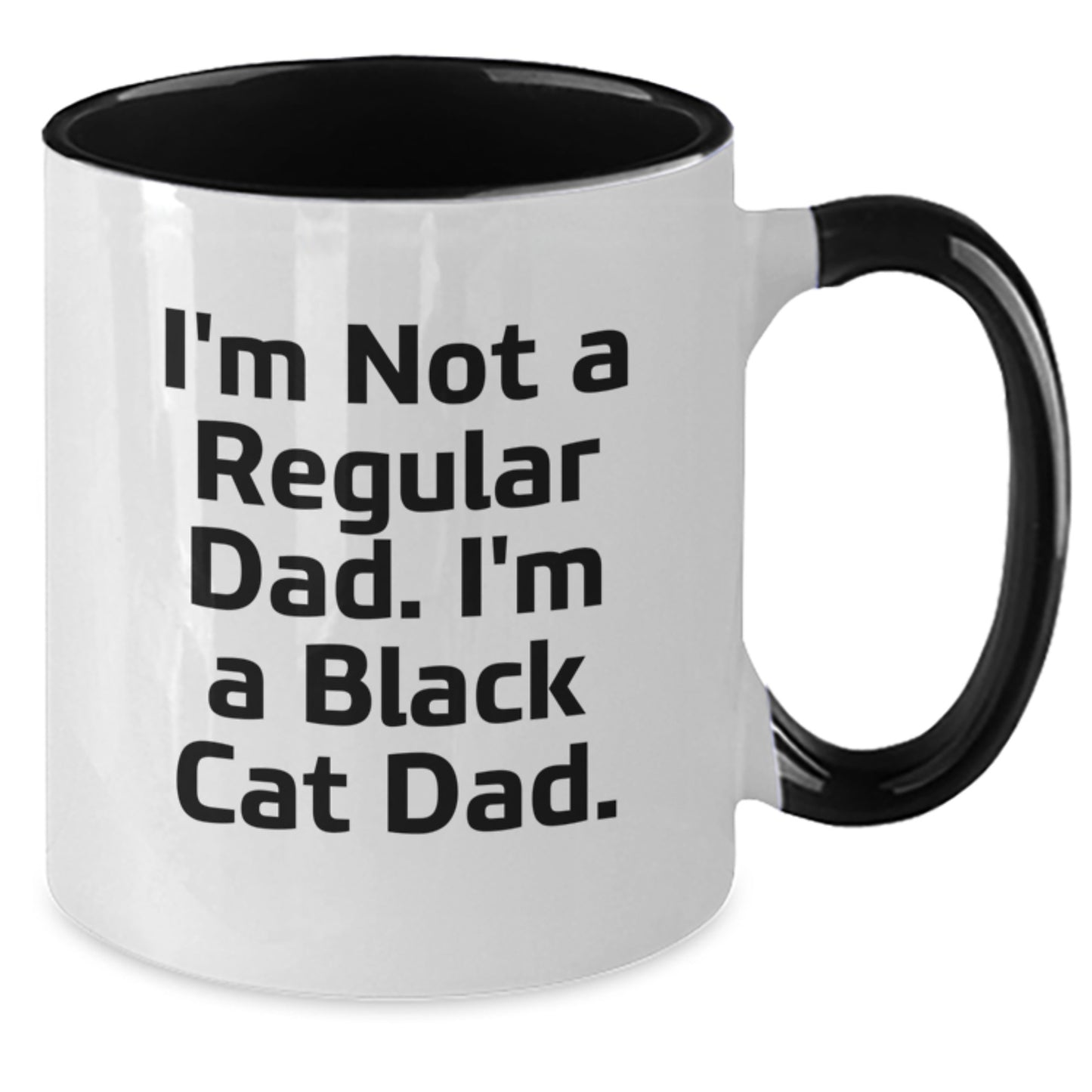 Funny Black Cat Dad Gifts for Men Women Friends Coworkers Family - Two Tone Coffee Mug - Additional