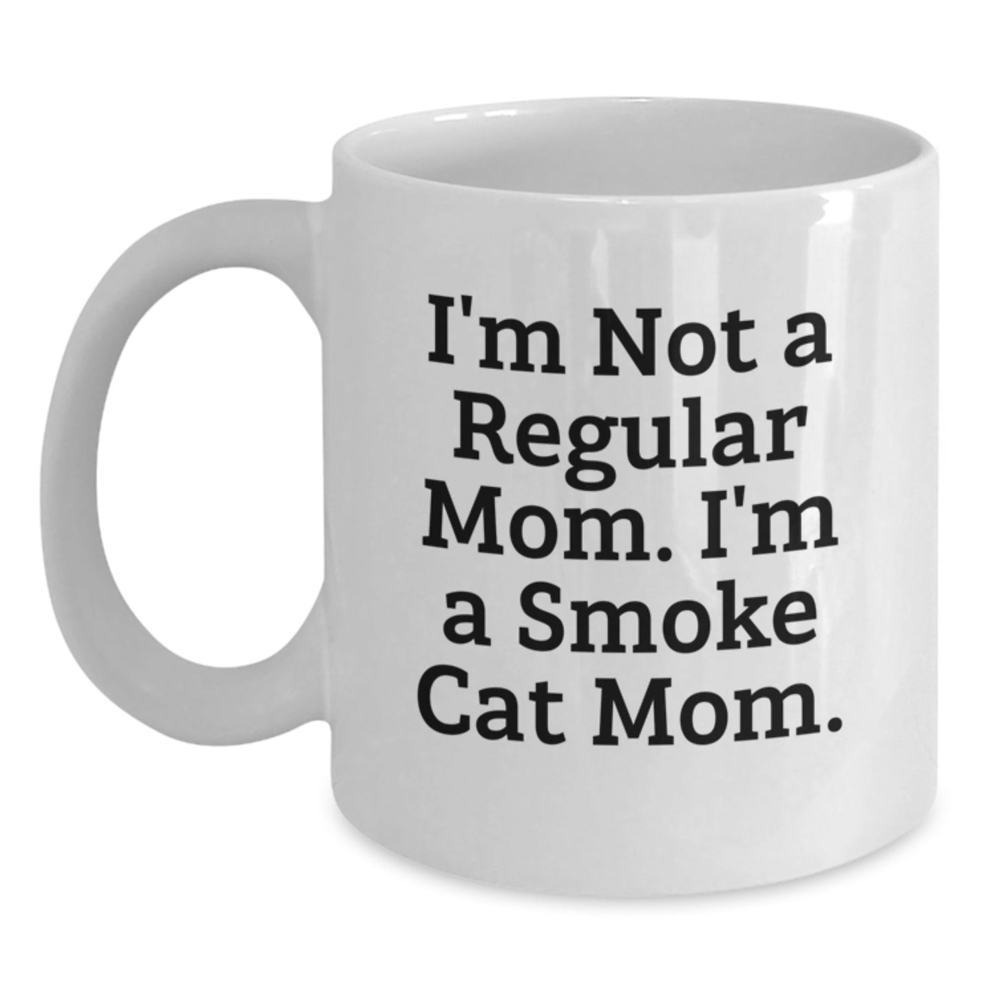 Funny Smoke Cat Mom Gifts from Friends and Family for Graduation Unique White Coffee Mug - Main