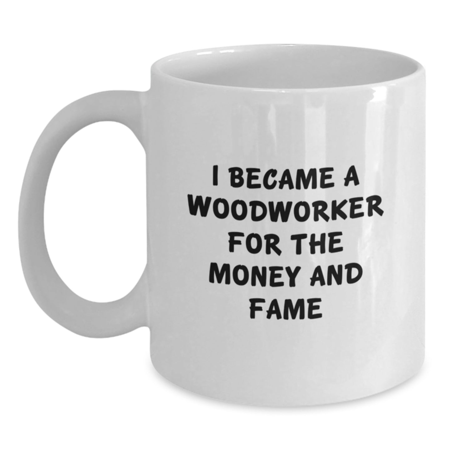 Funny Woodworker Gifts for Men, White Coffee Mugs from Friends, Gifts for Woodworker Enthusiasts on Birthday, I Became A Woodworker For The Money And Fame - Main