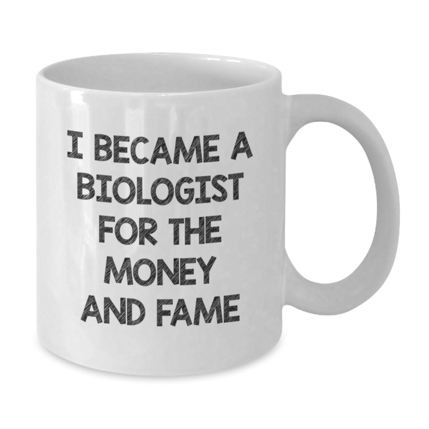 Funny Biologist Gifts for Men - I Became A Biologist For The Money And Fame White Coffee Mug, Perfect Graduation Unique Gifts from Friends to Biologist - Additional