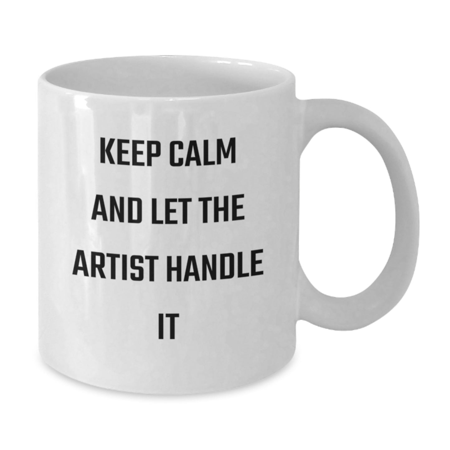 Funny Artist Gifts for Him or Her, White Coffee Mug with 'Keep Calm And Let The Artist Handle It', Unique Graduation Present from Friends or Family - Additional