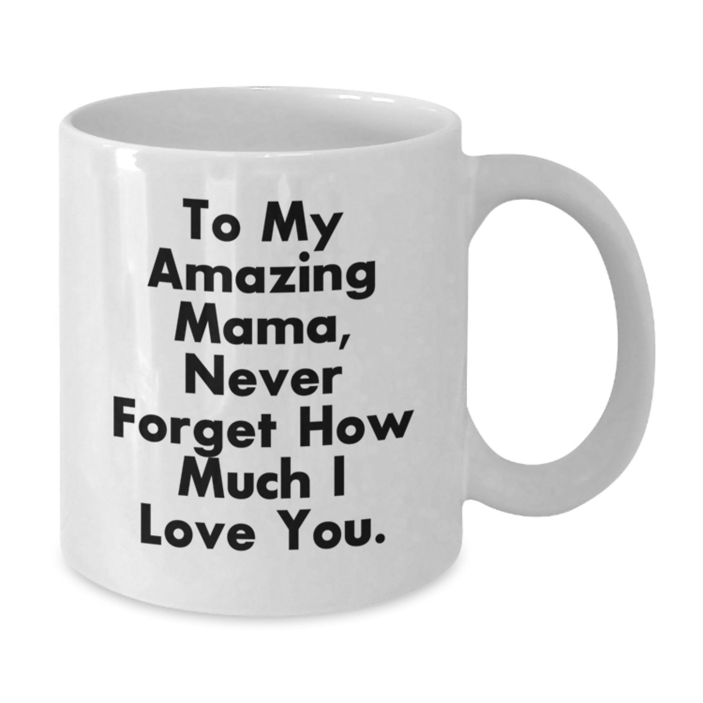 Funny Mama Gifts from Men to My Amazing Mama, Never Forget How Much I Love You. on White Coffee Mug for Graduation - Additional