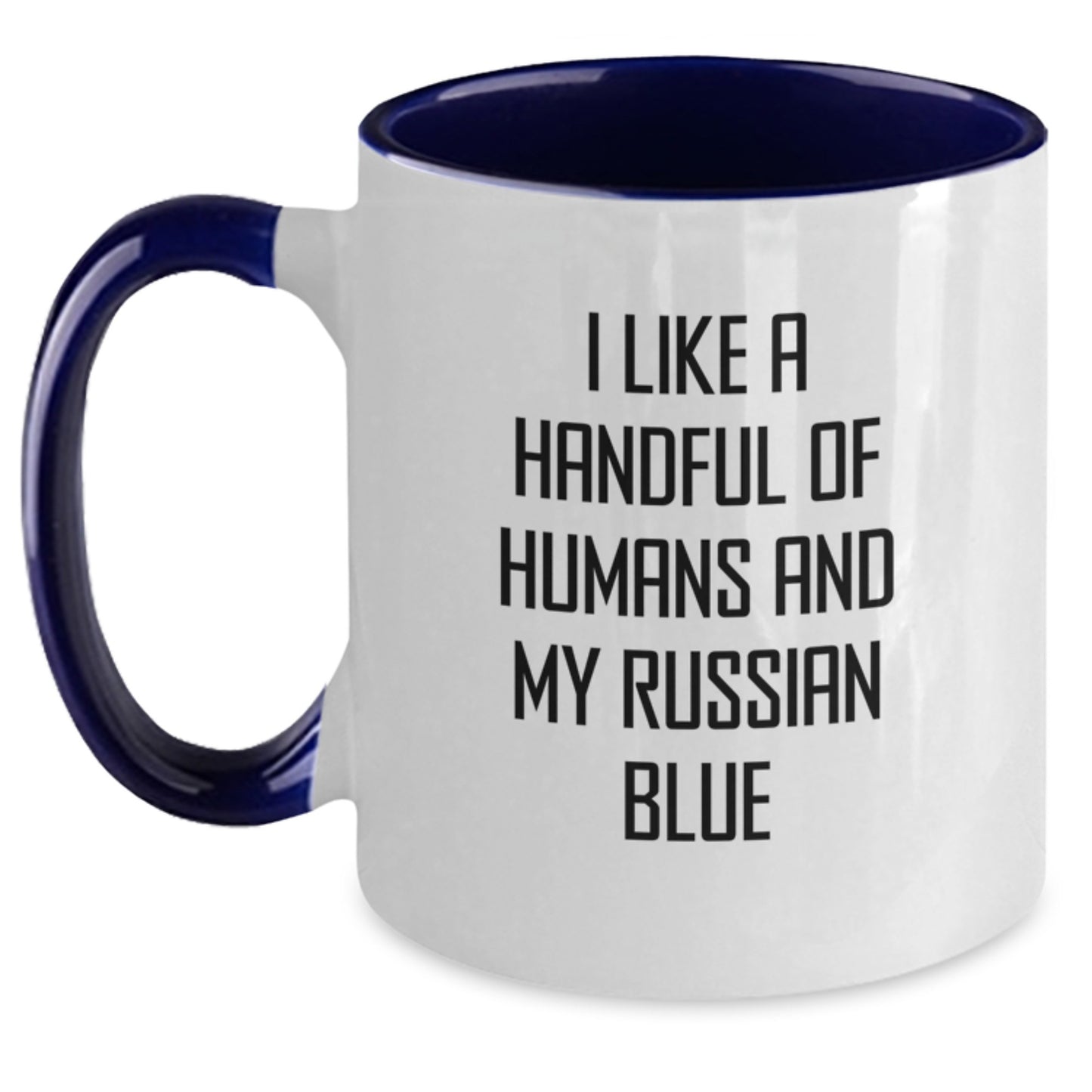 Funny Russian Blue Cat Lover Gifts - Russian Blue Cat Two Tone Coffee Mug, Gifts from Friends for Russian Blue Cat Enthusiasts, Birthday Unique Gifts - Main