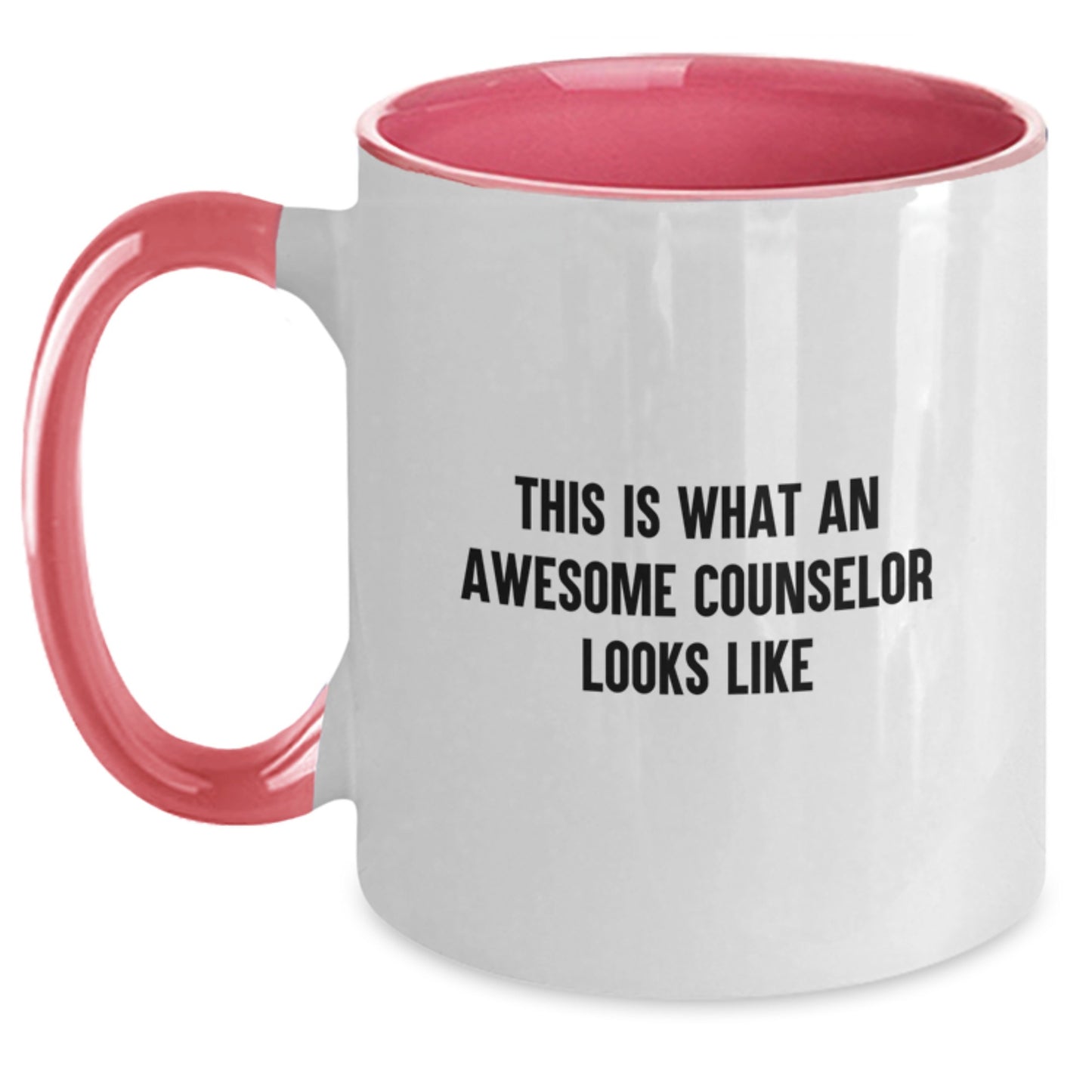 Funny Counselor Gifts from Friends for Birthday - Two Tone Coffee Mug with Quote 'This Is What An Awesome Counselor Looks Like' - Main