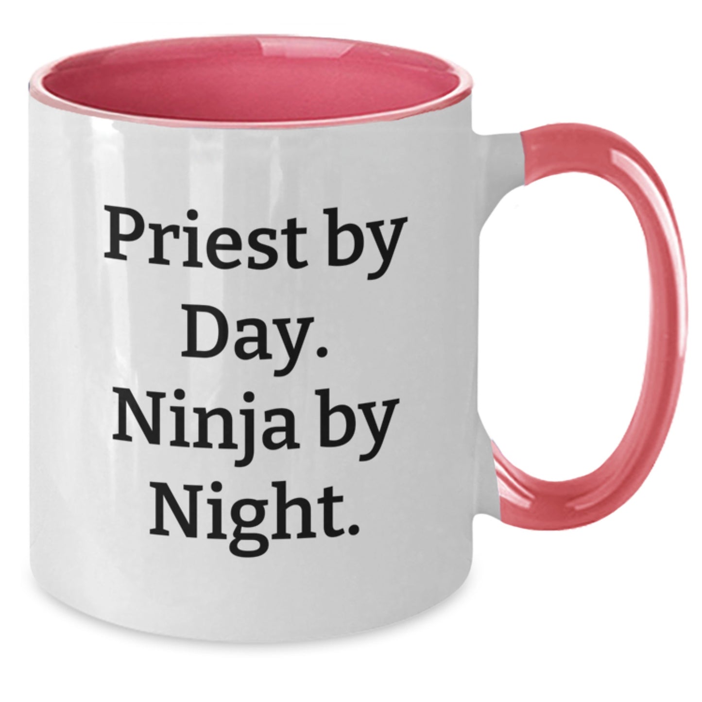 Unique Priest Gifts for Men, Funny Two Tone Coffee Mug, Priest By Day. Ninja By Night., Graduation Unique Gifts from Family - Additional