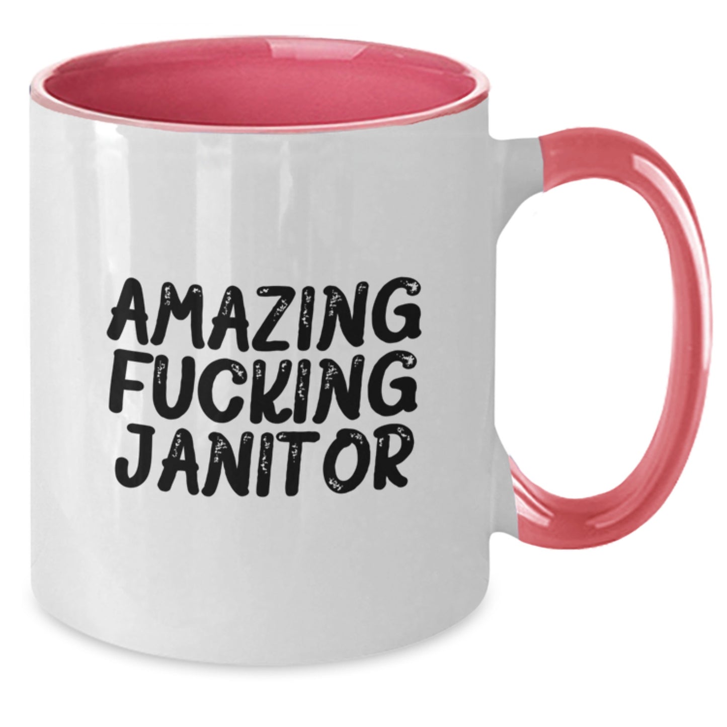 Funny Janitor Gifts, Two Tone Coffee Mug with Inspirational 'Amazing F--king Janitor' Quote, Gifts from Men to Friends for Graduation - Additional