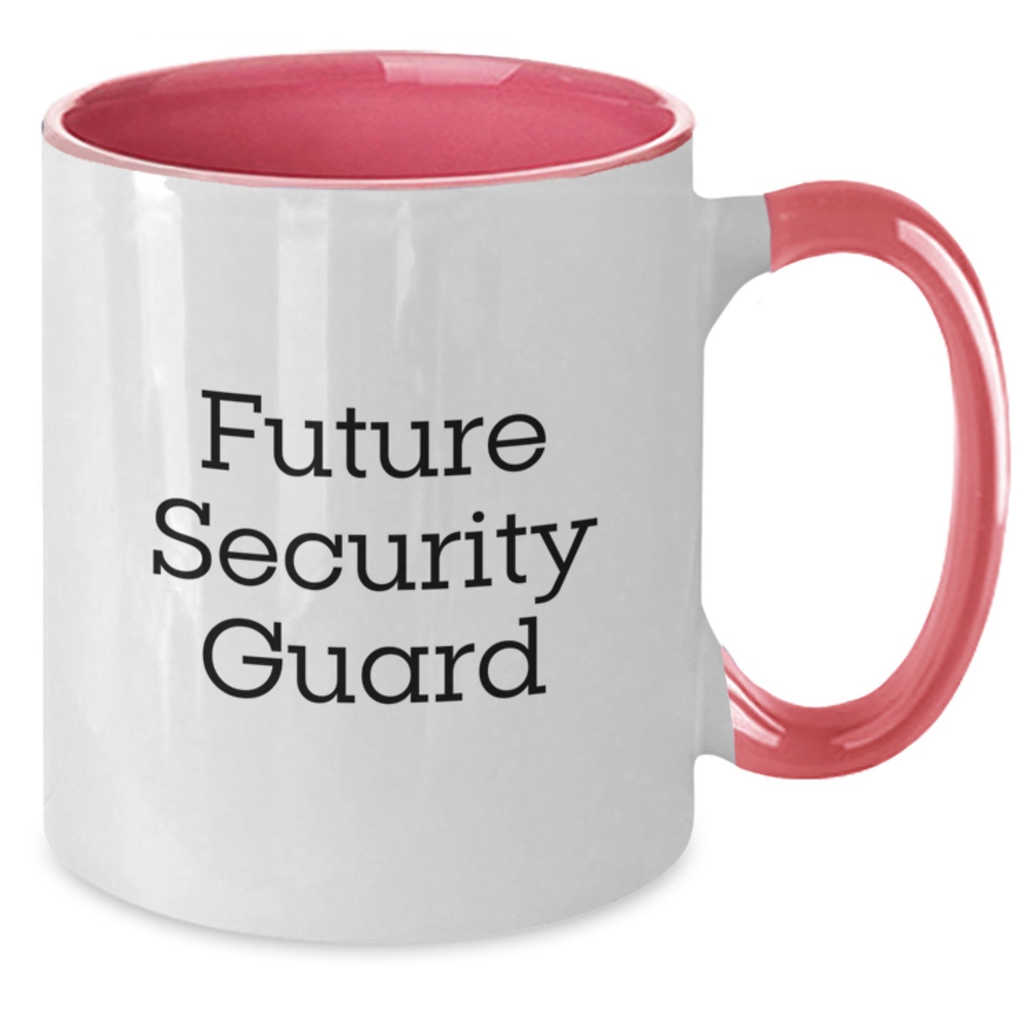 Funny Future Security Guard Two Tone Coffee Mug Gifts for Security Guards on Birthday, Gifts from Friends - 'Hey, You're Future Security Guard' Quote - Additional