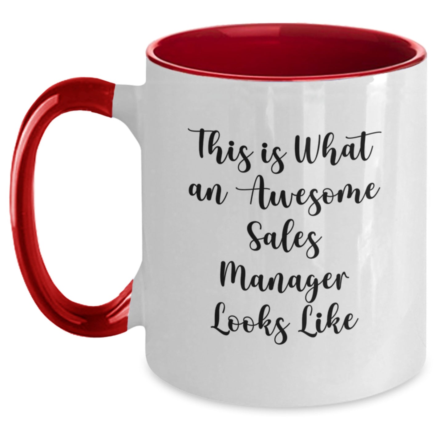 Funny Sales Manager Gifts from Friends, Birthday Unique Presents for Awesome Sales Managers, Two Tone Coffee Mug with This Is What An Awesome Sales Manager Looks Like Quote - Main