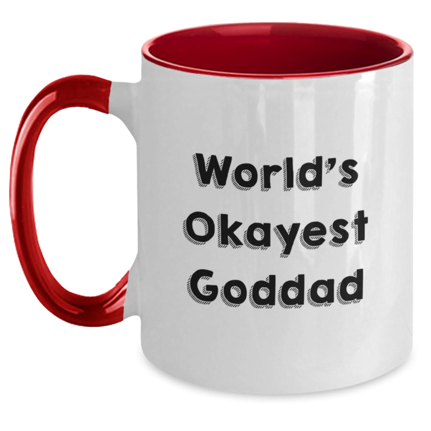 Funny World's Okayest Goddad Gifts for Graduation Two Tone Coffee Mug from Friends, Unique Men's Gifts for Goddad - Main