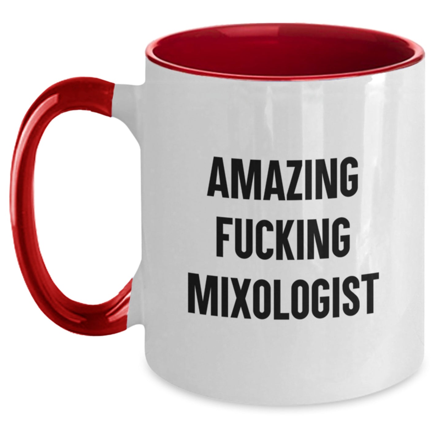 Funny Mixologist Gifts from Friends for Graduation Unique Mixology Mug, 'Amazing F--king Mixologist' Quote, 11oz Ceramic, Microwave and Dishwasher Safe - Main