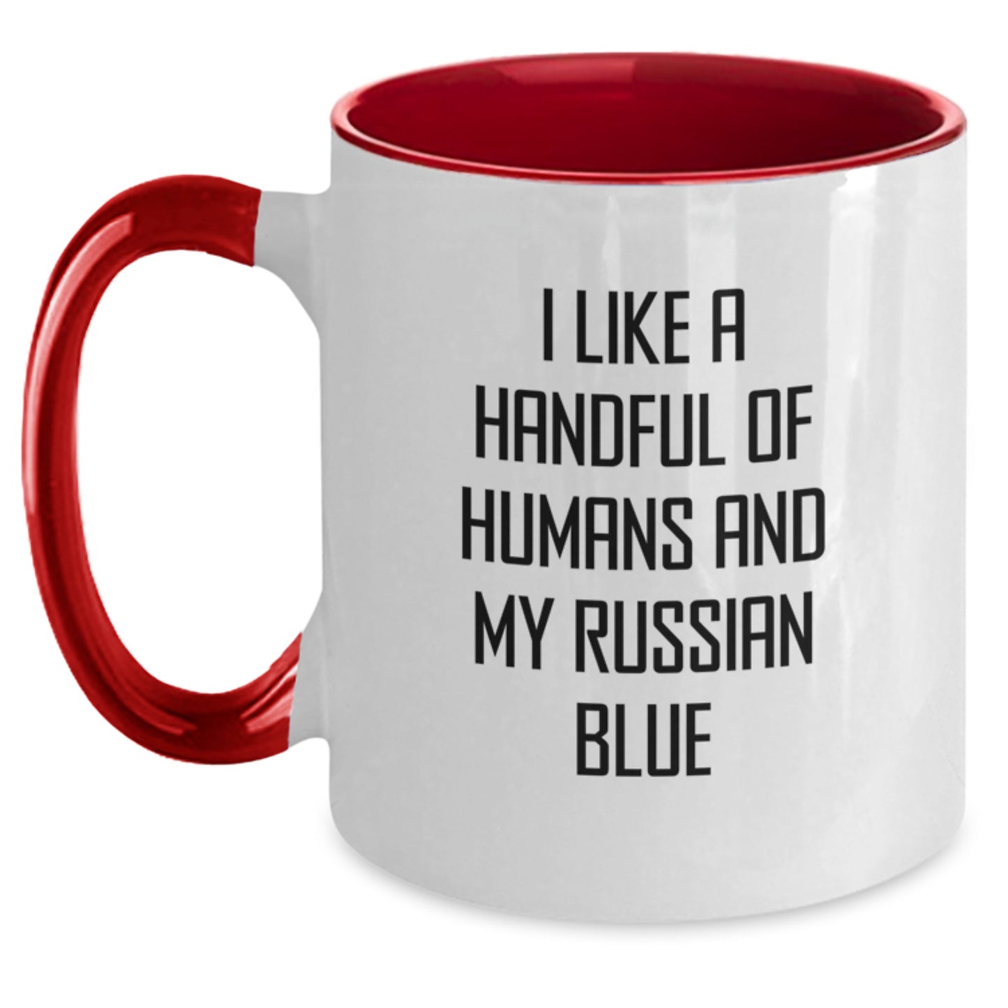 Funny Russian Blue Cat Lover Gifts - Russian Blue Cat Two Tone Coffee Mug, Gifts from Friends for Russian Blue Cat Enthusiasts, Birthday Unique Gifts - Main