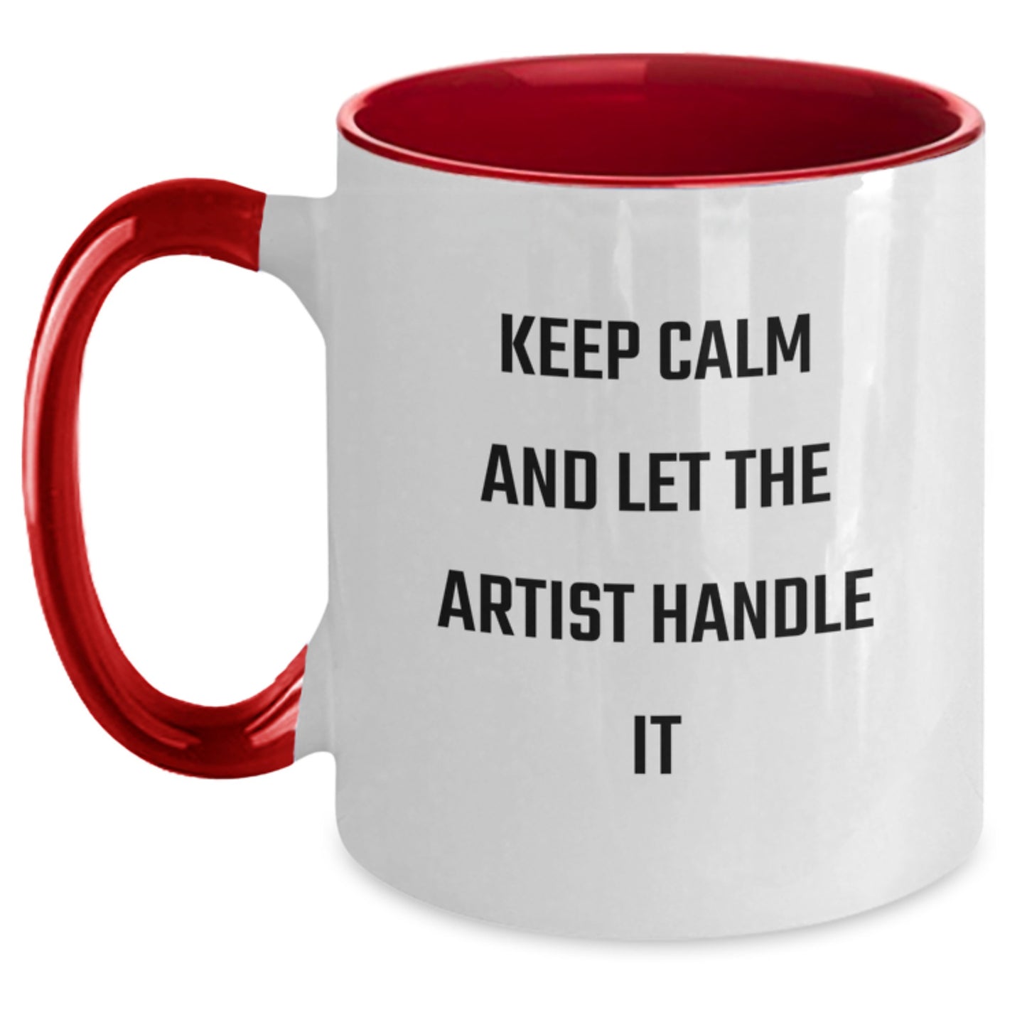 Funny Artist Gifts: Keep Calm And Let The Artist Handle It, Two Tone Coffee Mug, Graduation Unique Gifts from Friends, Perfect for Artist, Men, Women, Family - Main