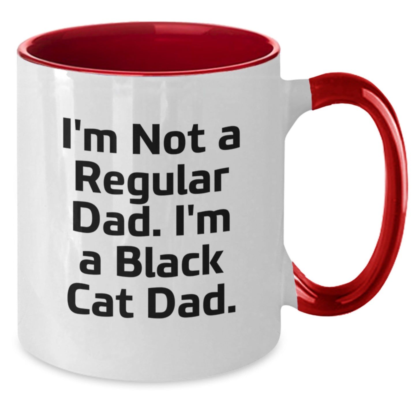 Funny Black Cat Dad Gifts for Men Women Friends Coworkers Family - Two Tone Coffee Mug - Additional