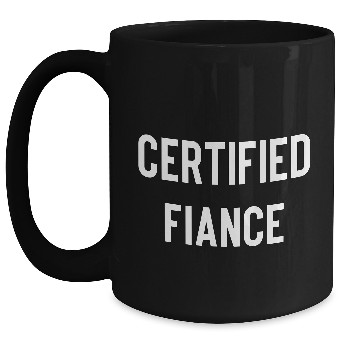Funny Fiance Gifts from Friends and Family - Black Coffee Mug with Inspirational Quote for Him, Perfect for Father's Day - Main