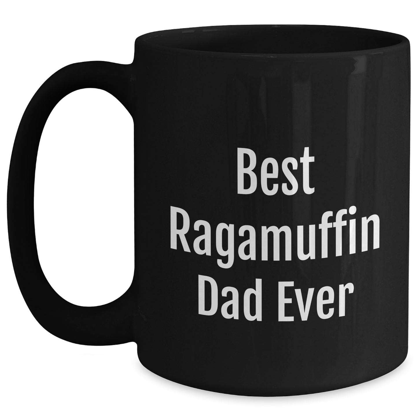 Funny Ragamuffin Cat Gifts for Dad - Best Ragamuffin Dad Ever Black Coffee Mug for Father's Day, Gifts from Men to Family - Main