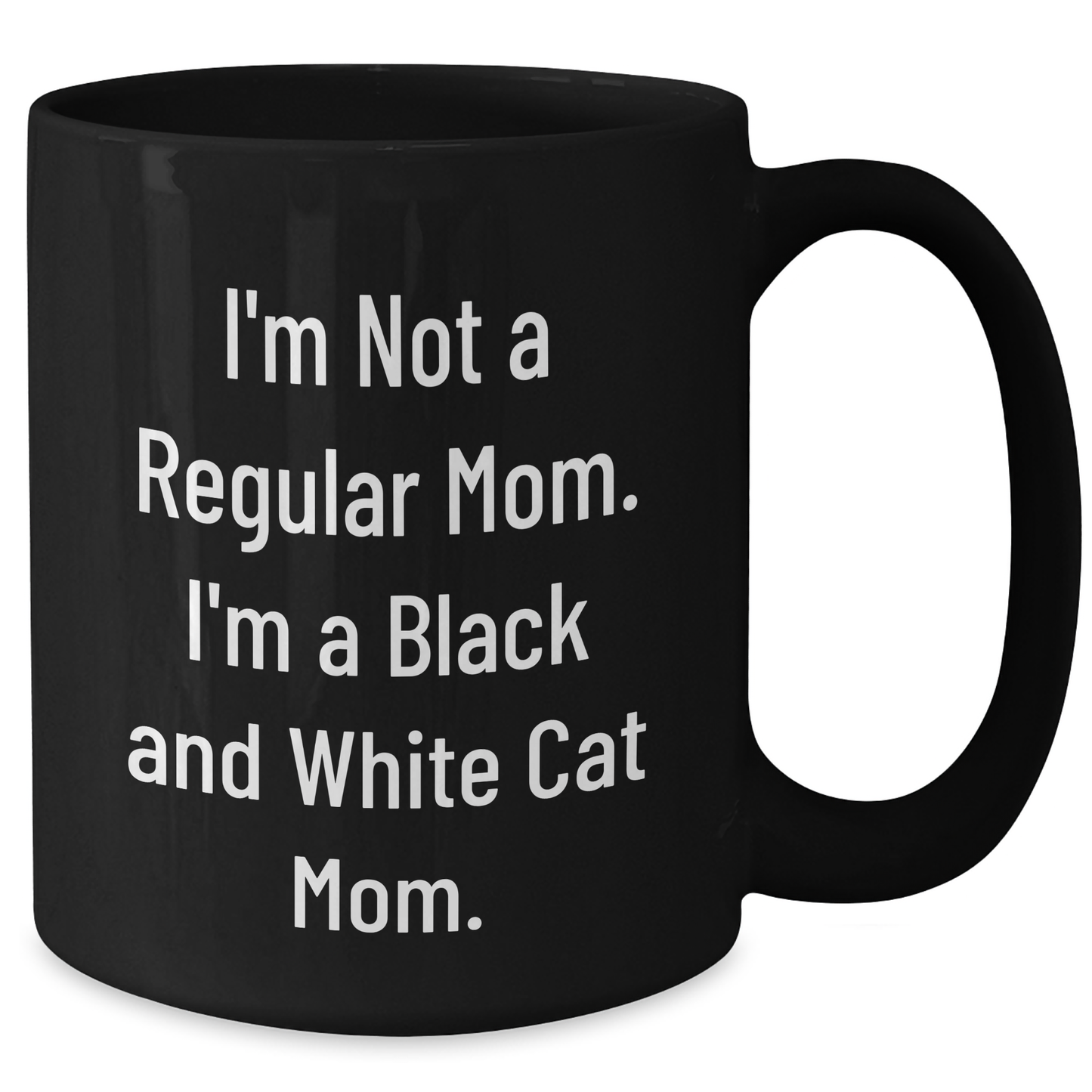 Funny Black and White Cat Mom Graduation Gifts from Family to Friends - Black Coffee Mug - Additional